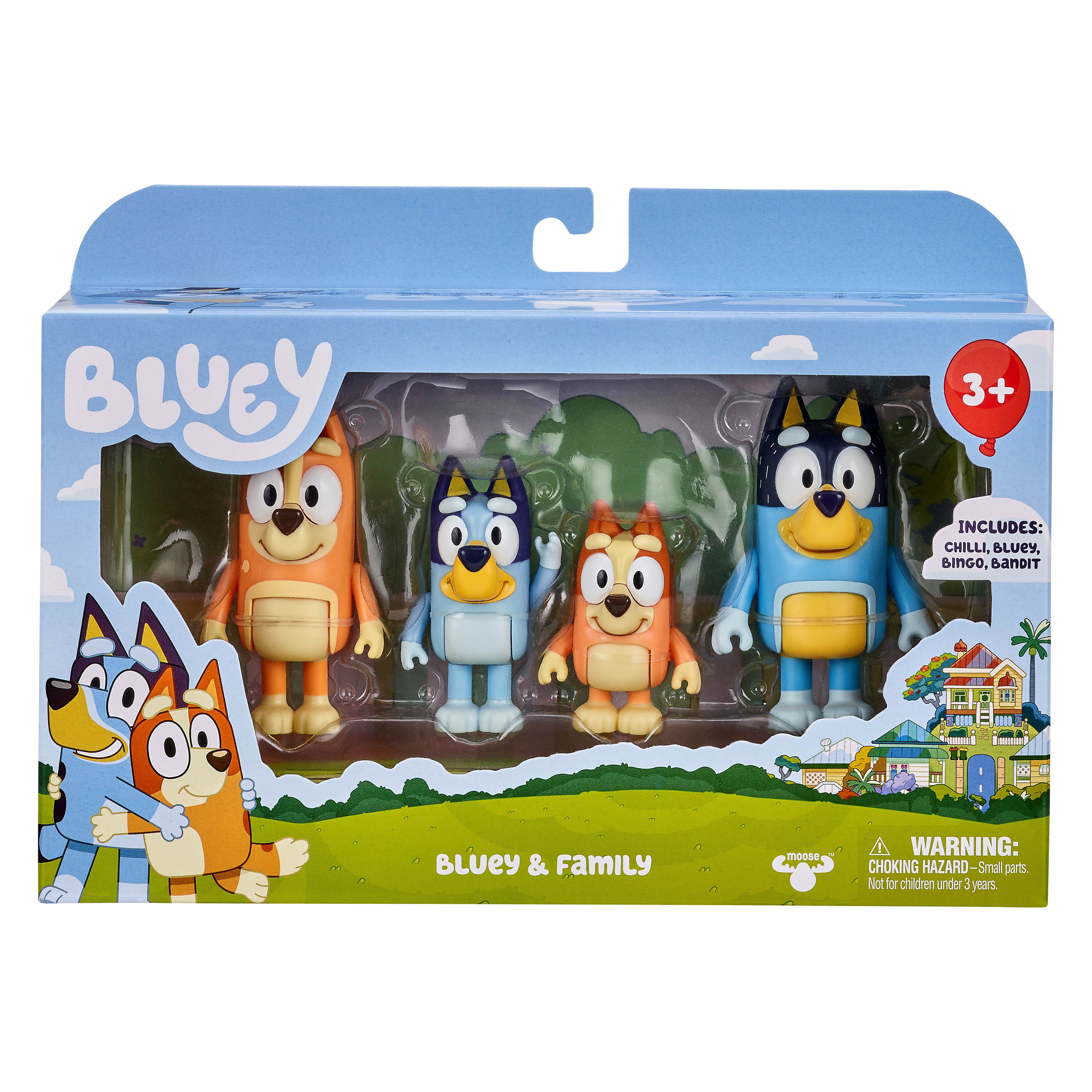 Bluey 4 pk. Figurer, familien Figur 90077