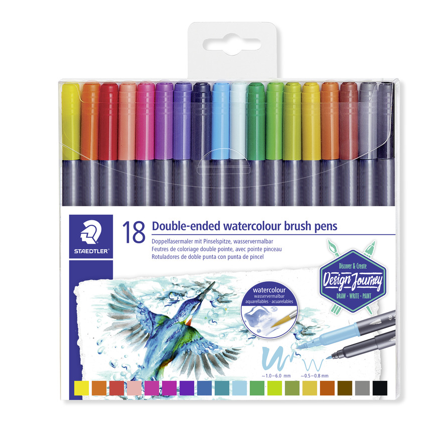 Staedtler STAEDTLER Duo Aquarel Brush 18/Ass Tegneværktøj 3001 TB18