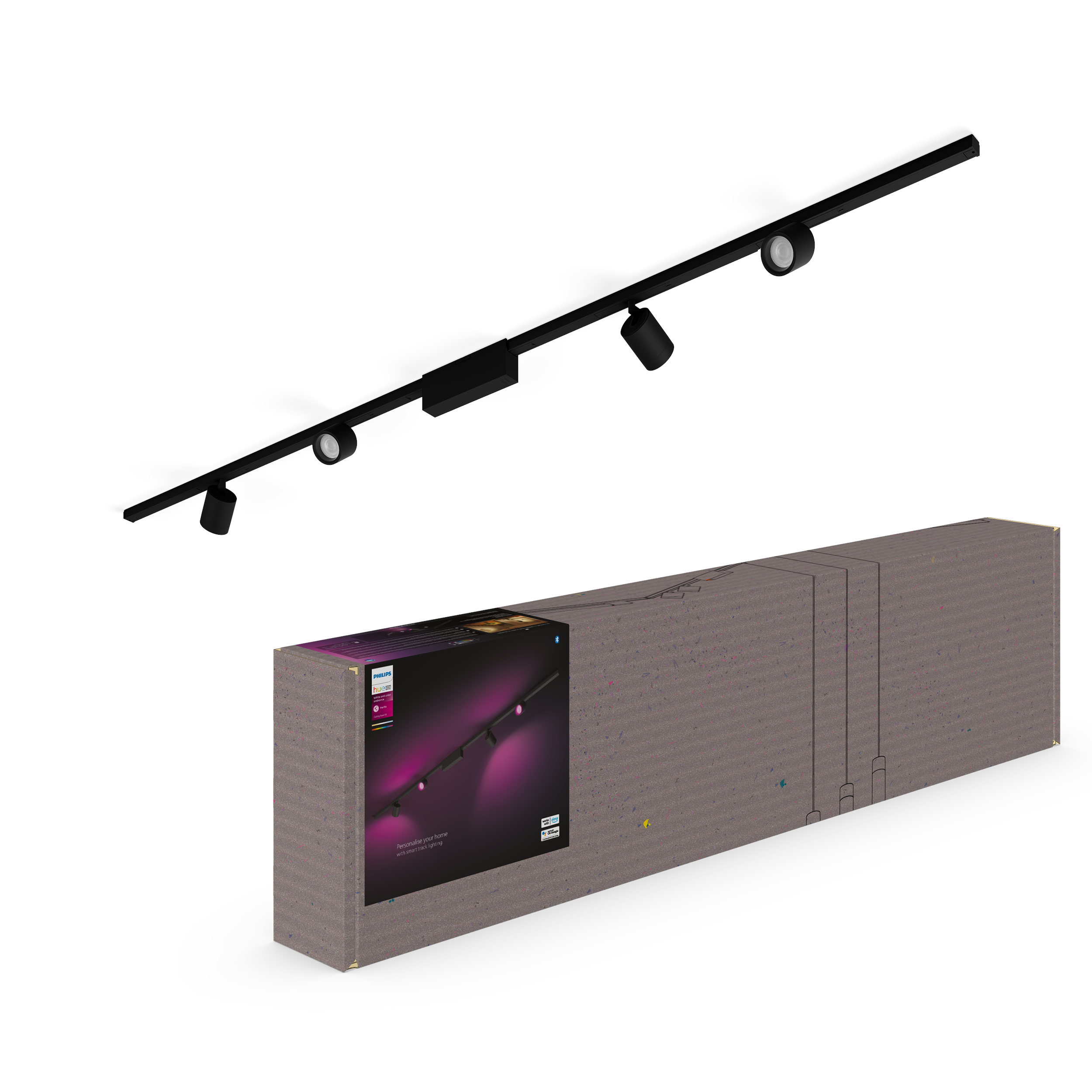 Philips Hue Perifo Loft Sæt - 4 Cylinder Spots - Sort Smart Home 929003117301