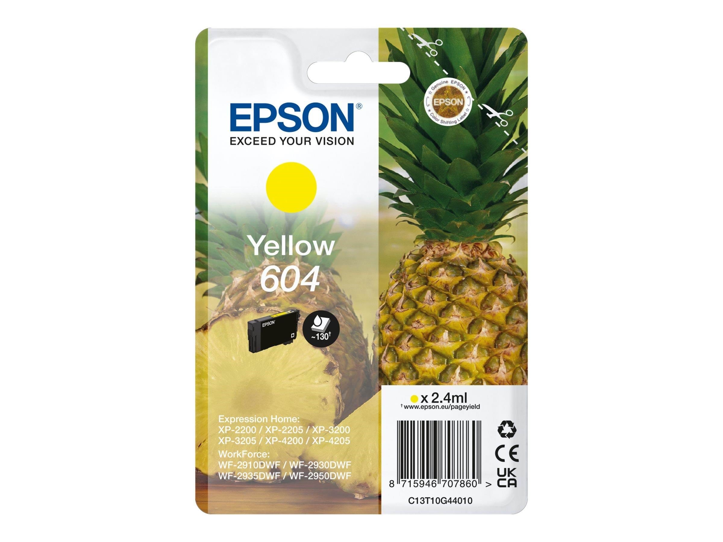 Epson 604 Singlepack - yellow - original - ink cartridge Printerpatron Og Toner Gul C13T10G44020