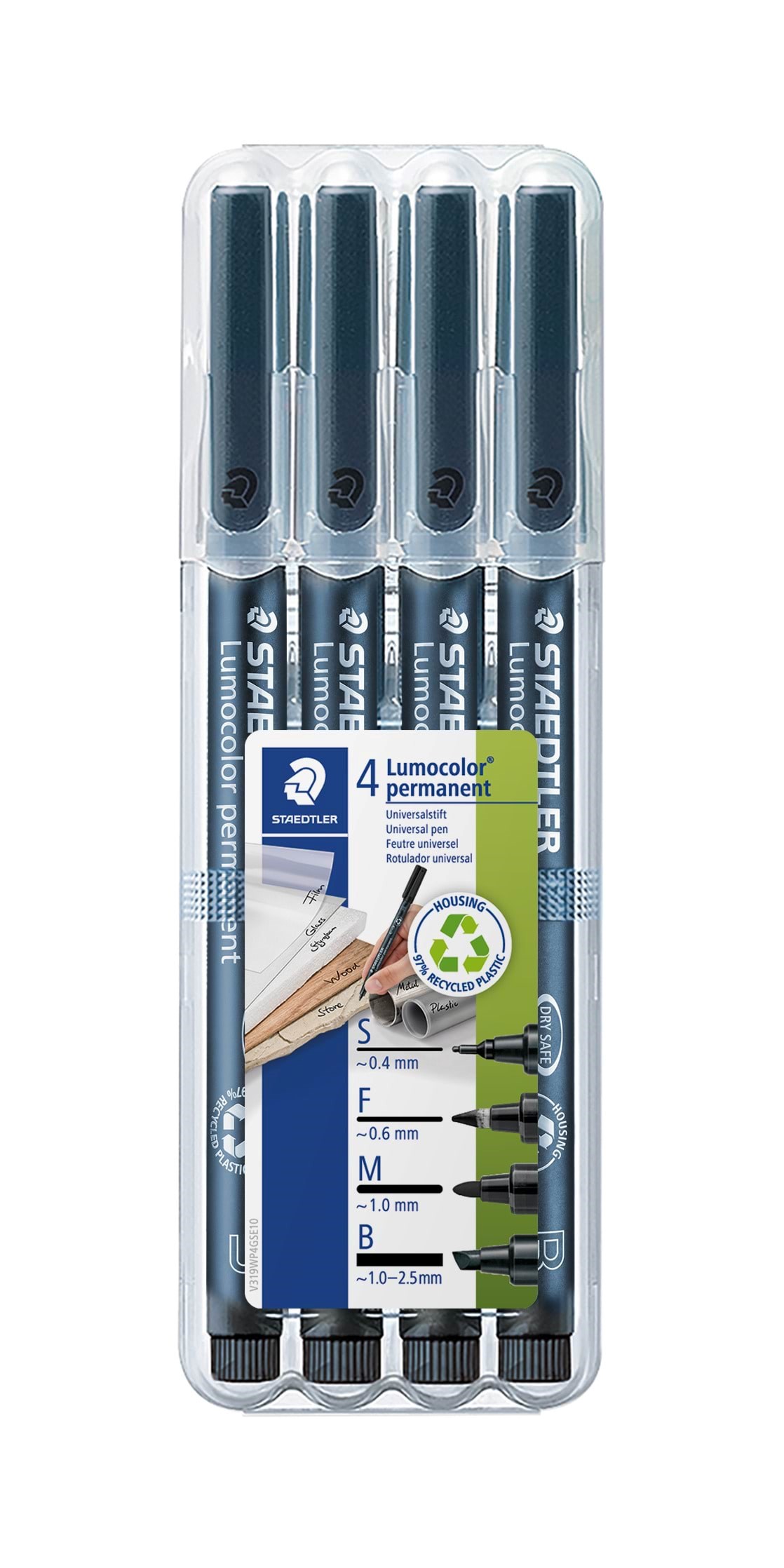 Stædtler Lumocolor Promo Etui 4 Ass Stregb/Boks Tegneværktøj 31-9WP4GS