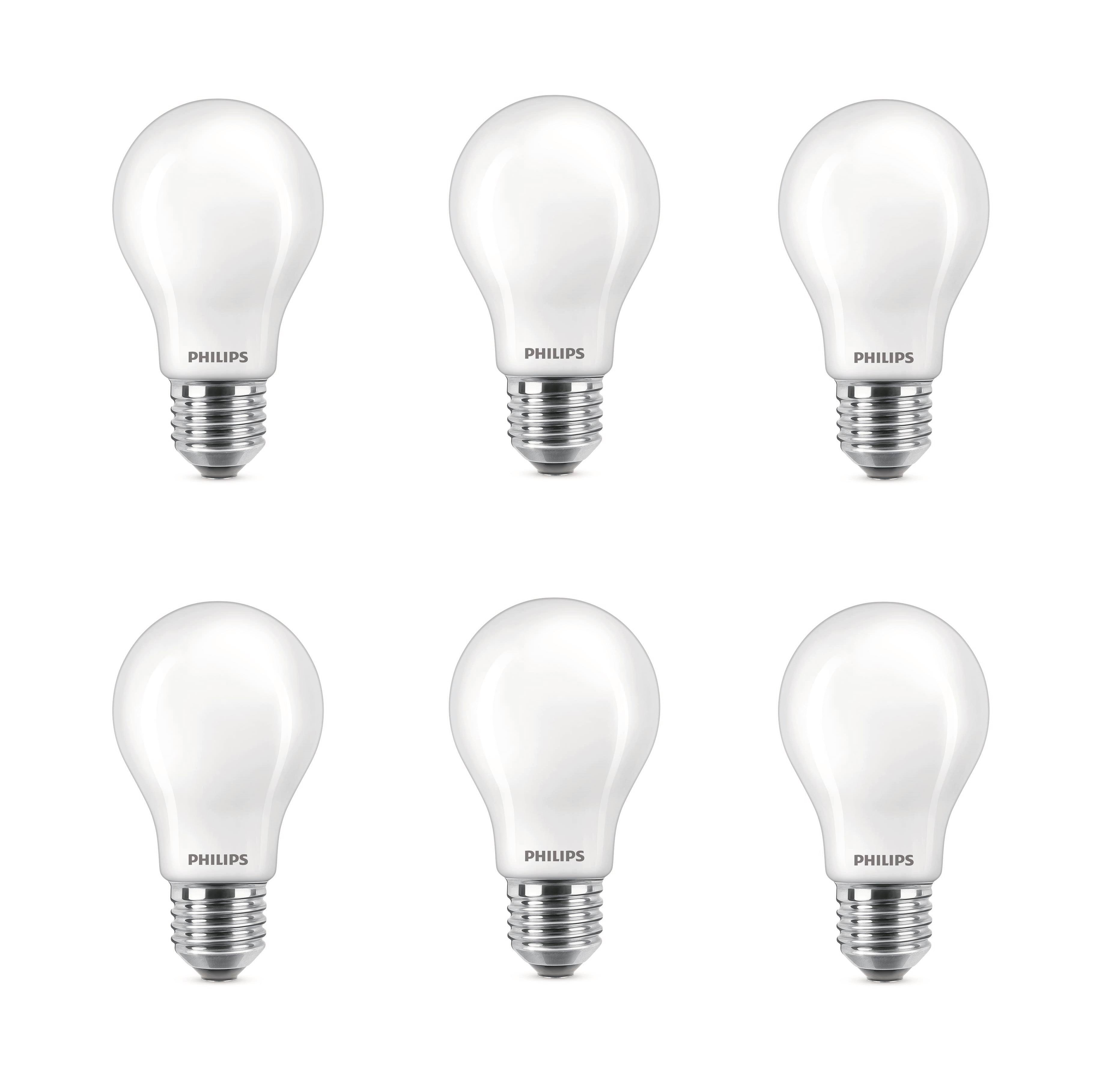 Philips LED pære Classic 7W/827 (60W) mat 6-pak E27 Lyskilde 929001243096