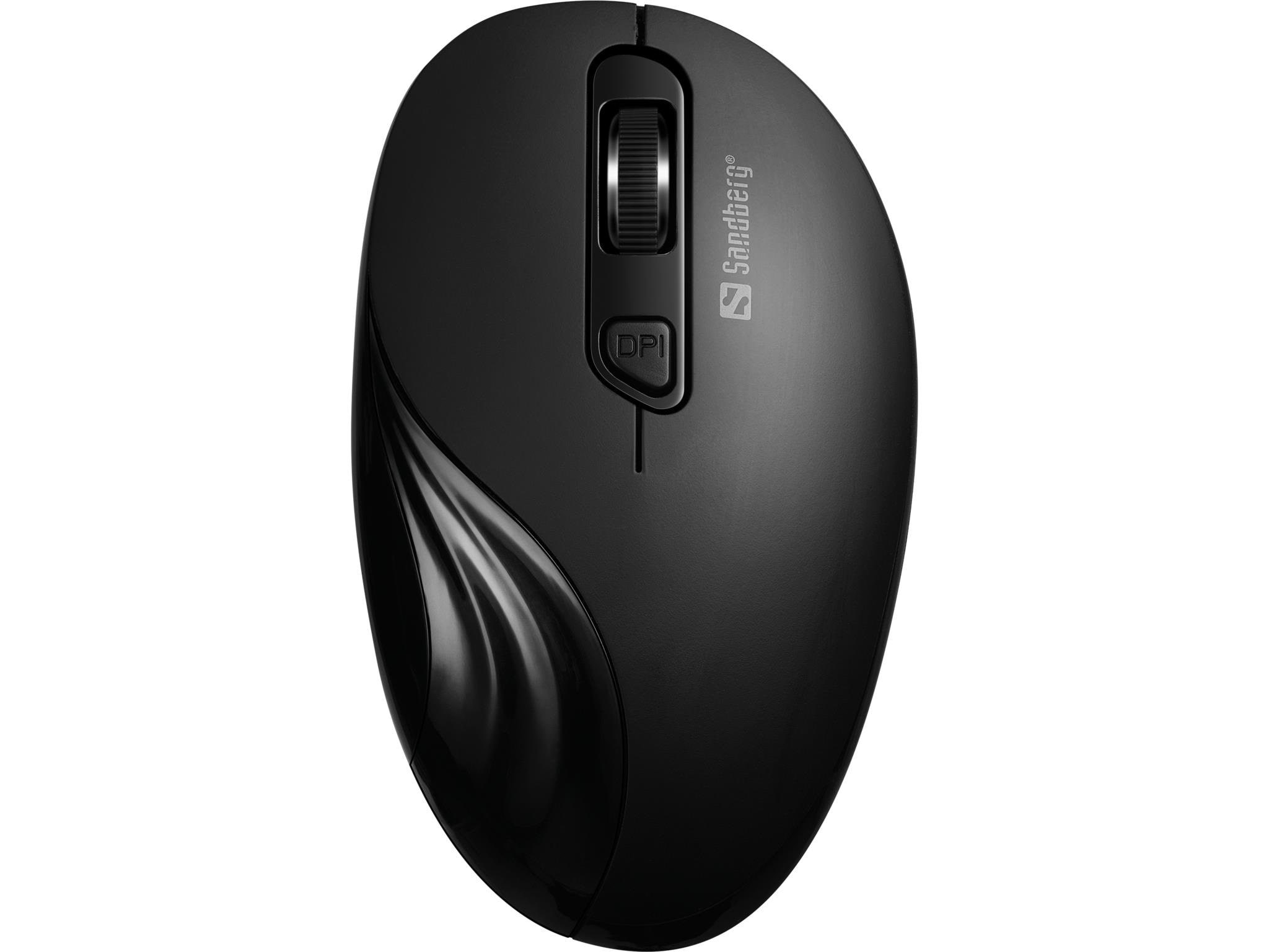 Sandberg Wireless Mouse - Mus - Optisk - 4 knapper - Sort Mus 631-03
