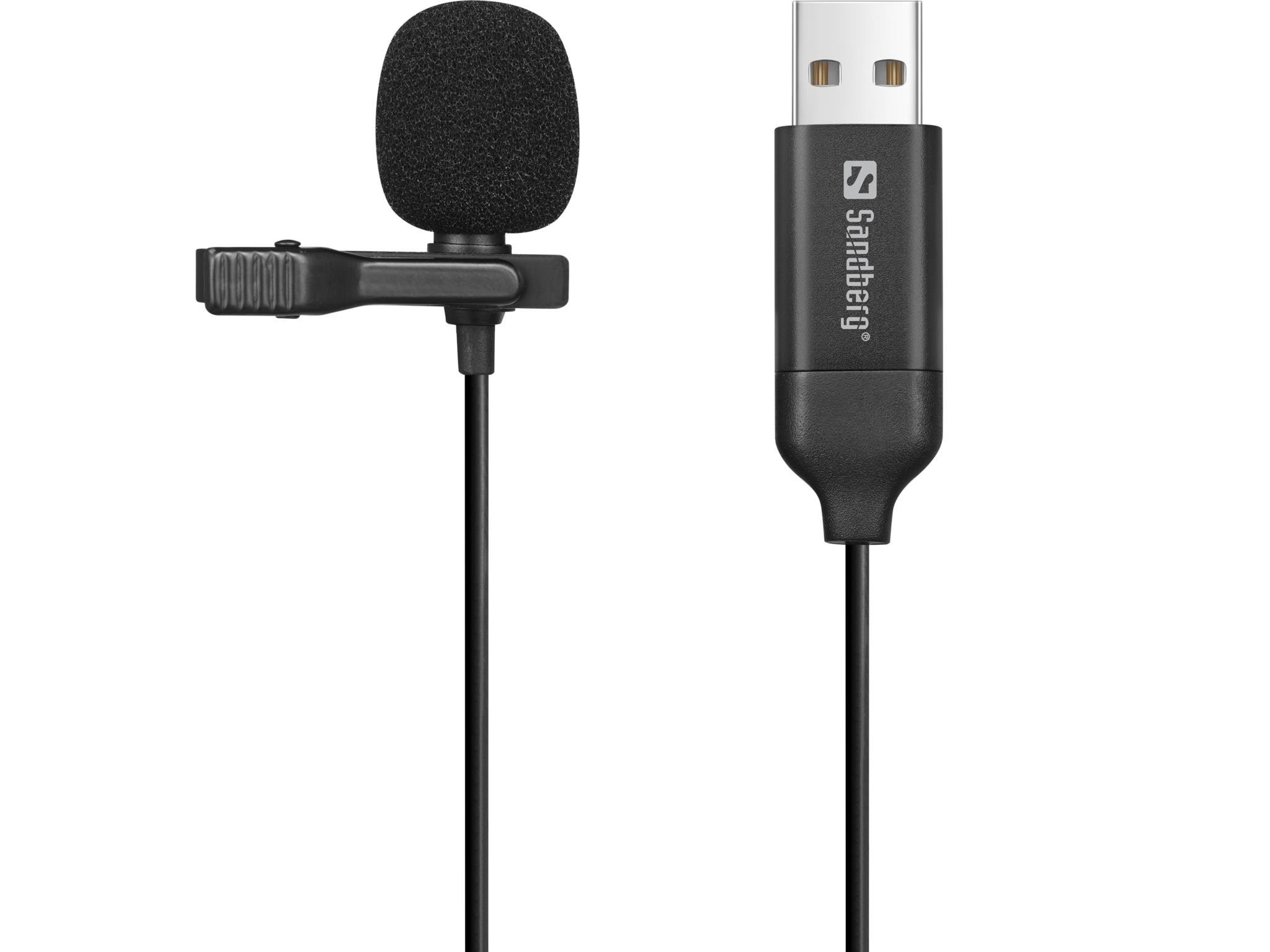 Sandberg Streamer USB Clip Microphone Mikrofon Sort 126-40