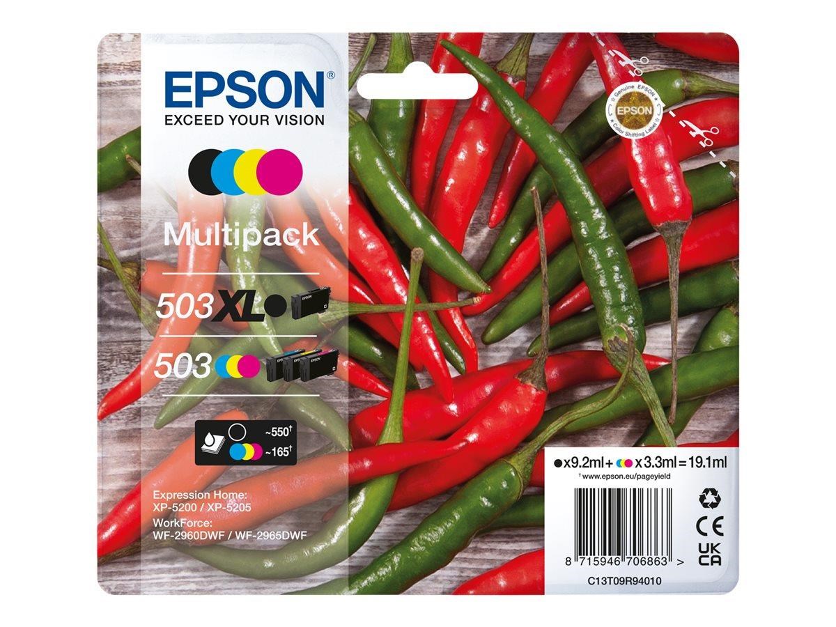 Epson 503 XL Multipack - 4-pack - XL - black yellow cyan magenta - original - ink cartridge Printerpatron Og Toner C13T09R94020