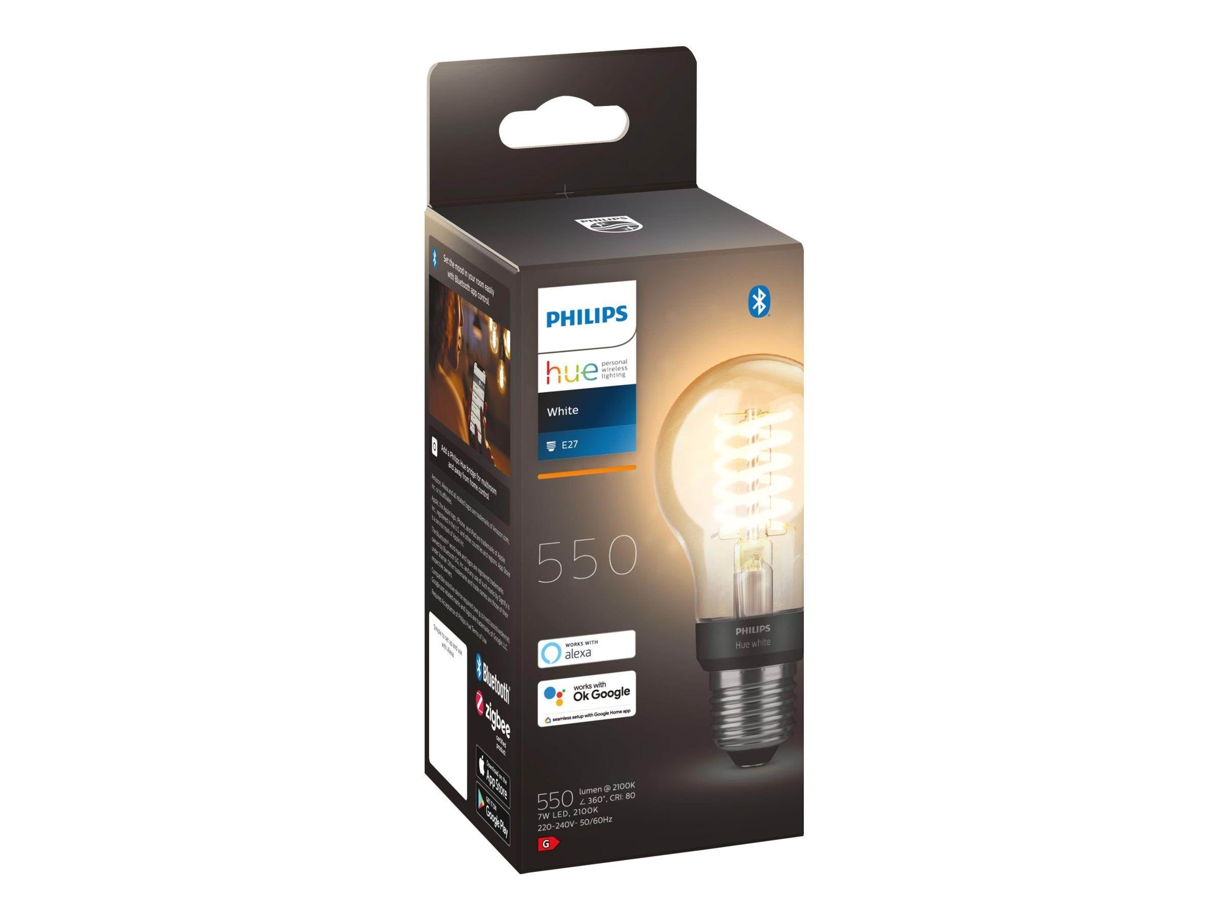 Philips Hue Filament pære A60, 7W, White E27 Smart Home 929003051401