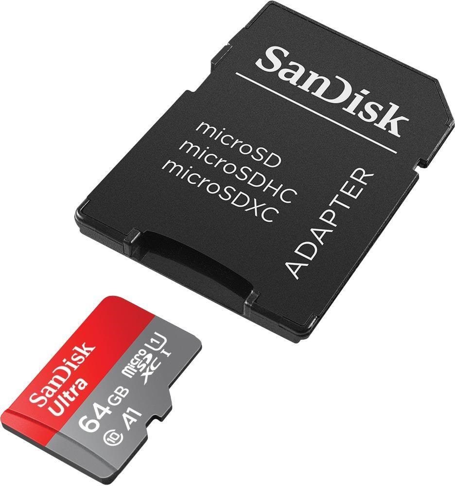 SANDISK Ultra microSD/SD - 140MB/s - 64GB Hukommelseskort SDSQUAB-064G-GN6MA
