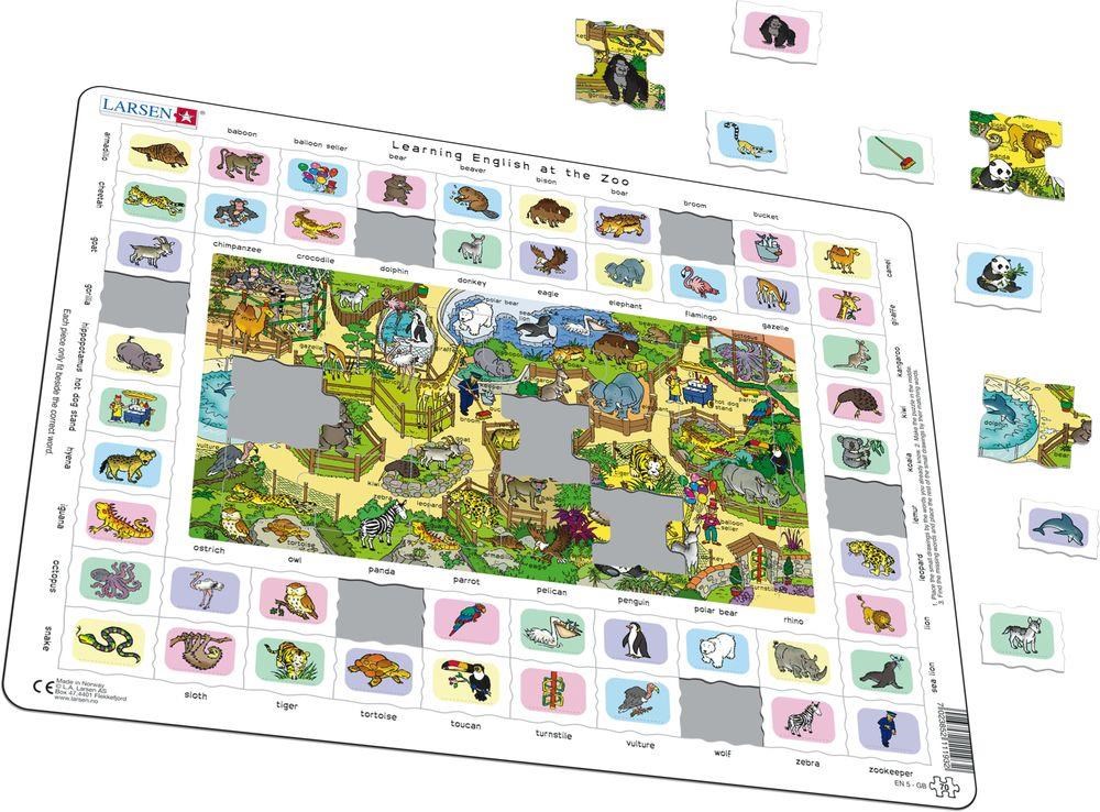 Larsen Puzzles Learning English at the Zoo (Maxi)