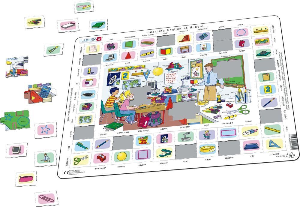 Larsen Puzzles Learning English at School (Maxi) Puslespil LA-EN6EN