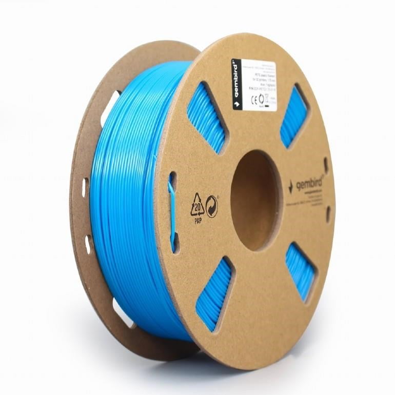 Gembird PETG (PET, PETT) filament - Blå - 1.75mm ø - 1 kg 3d Filament 3DP-PETG1.75-01-B