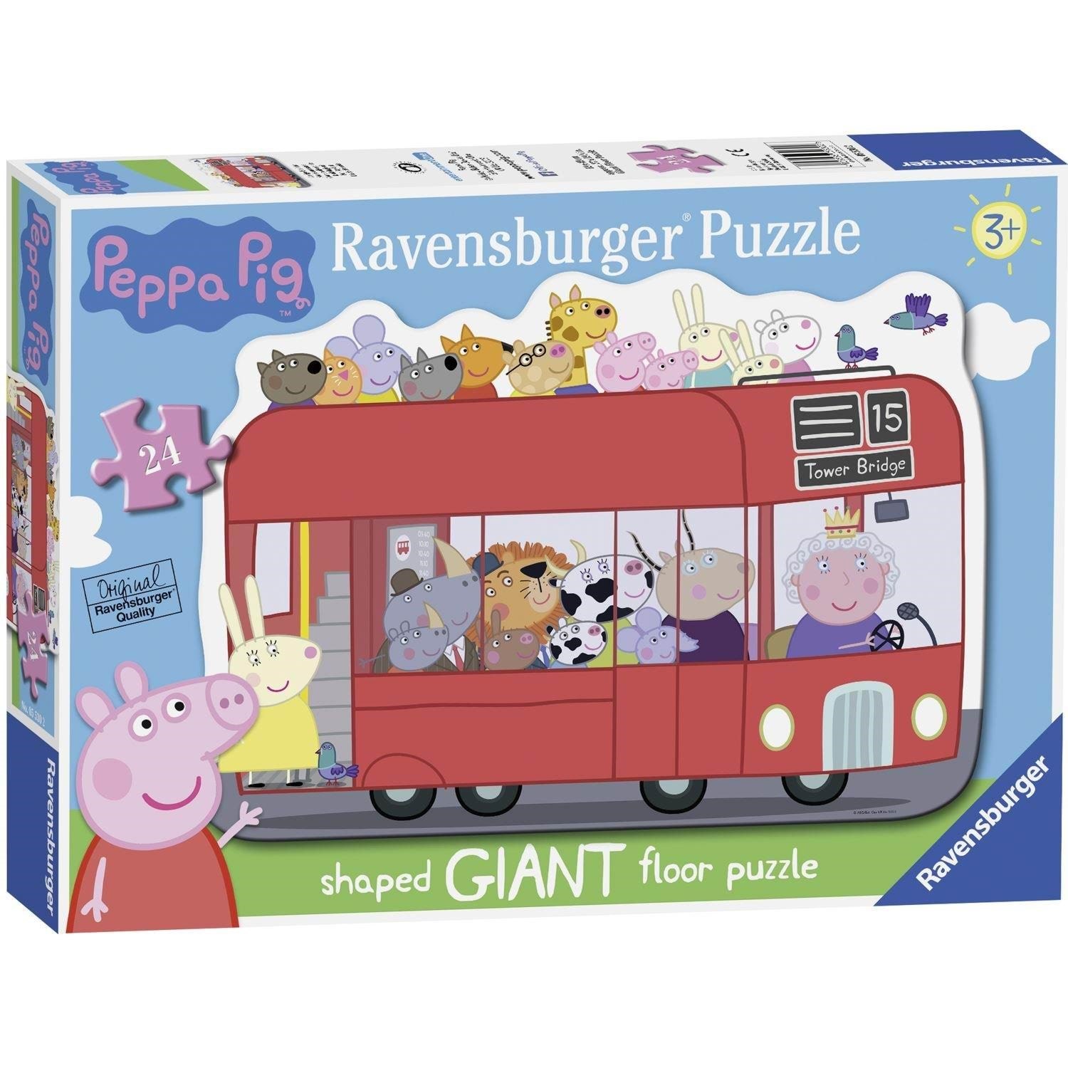 Ravensburger Peppa Pig Shaped Bus 24 2D Puslespil Puslespil 4005556055302