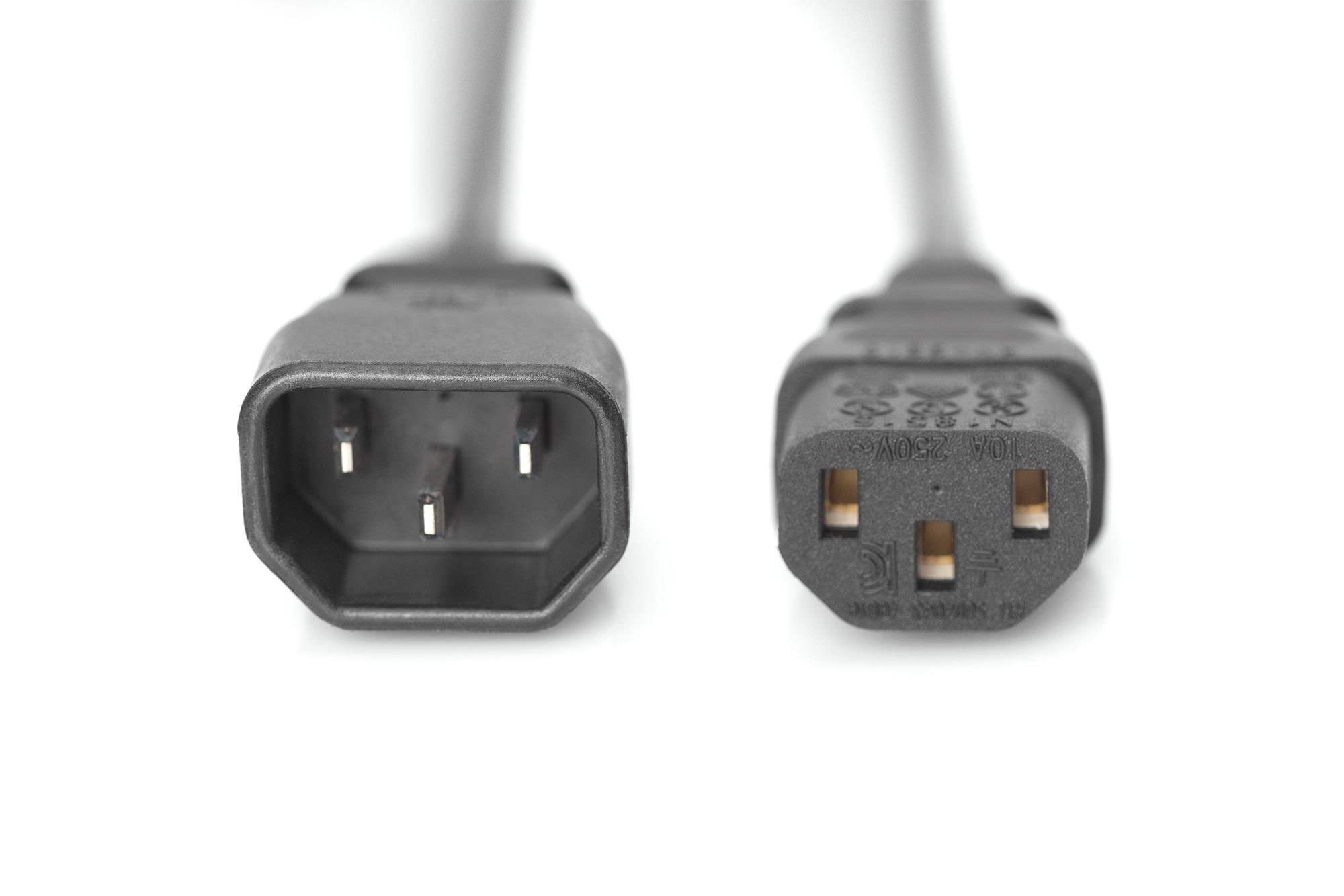 DIGITUS Power Cord Extension Cable - 1.2m Strømkabel Sort AK-440201-012-S