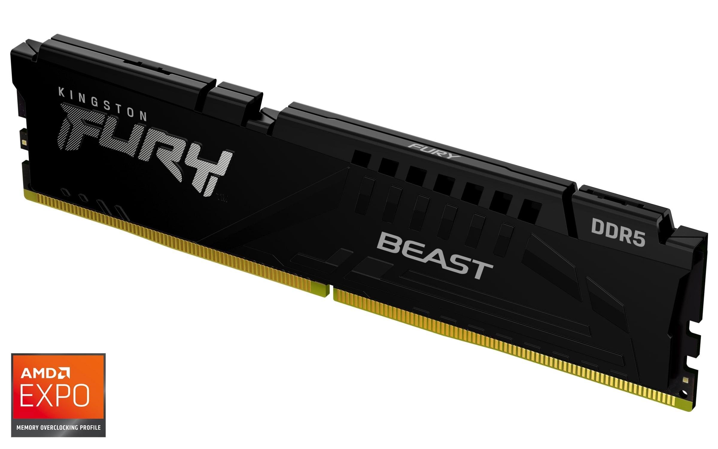 Kingston FURY Beast DDR5-5600 - 8GB - CL36 - Single Channel (1 pcs) - AMD EXPO & Intel XMP - Sort