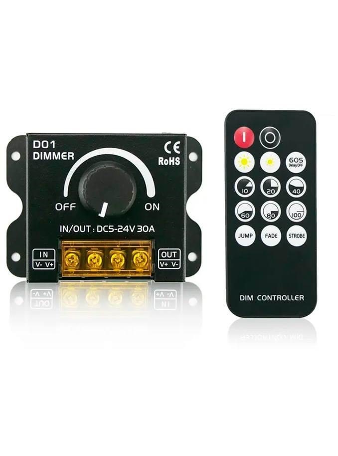 Light Solutions Lysdæmper - Manuel + Remote - 5V/12V/24V - 30A Smart Home 5714255007909