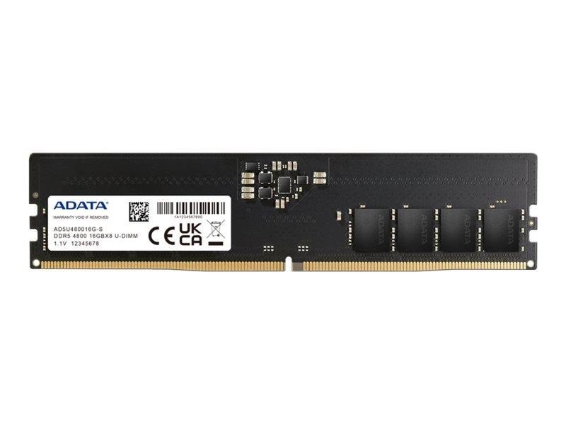 A-Data UDIMM DDR5-4800 - 16GB - CL40 - Single Channel (1 pcs) - Sort Ram AD5U480016G-S
