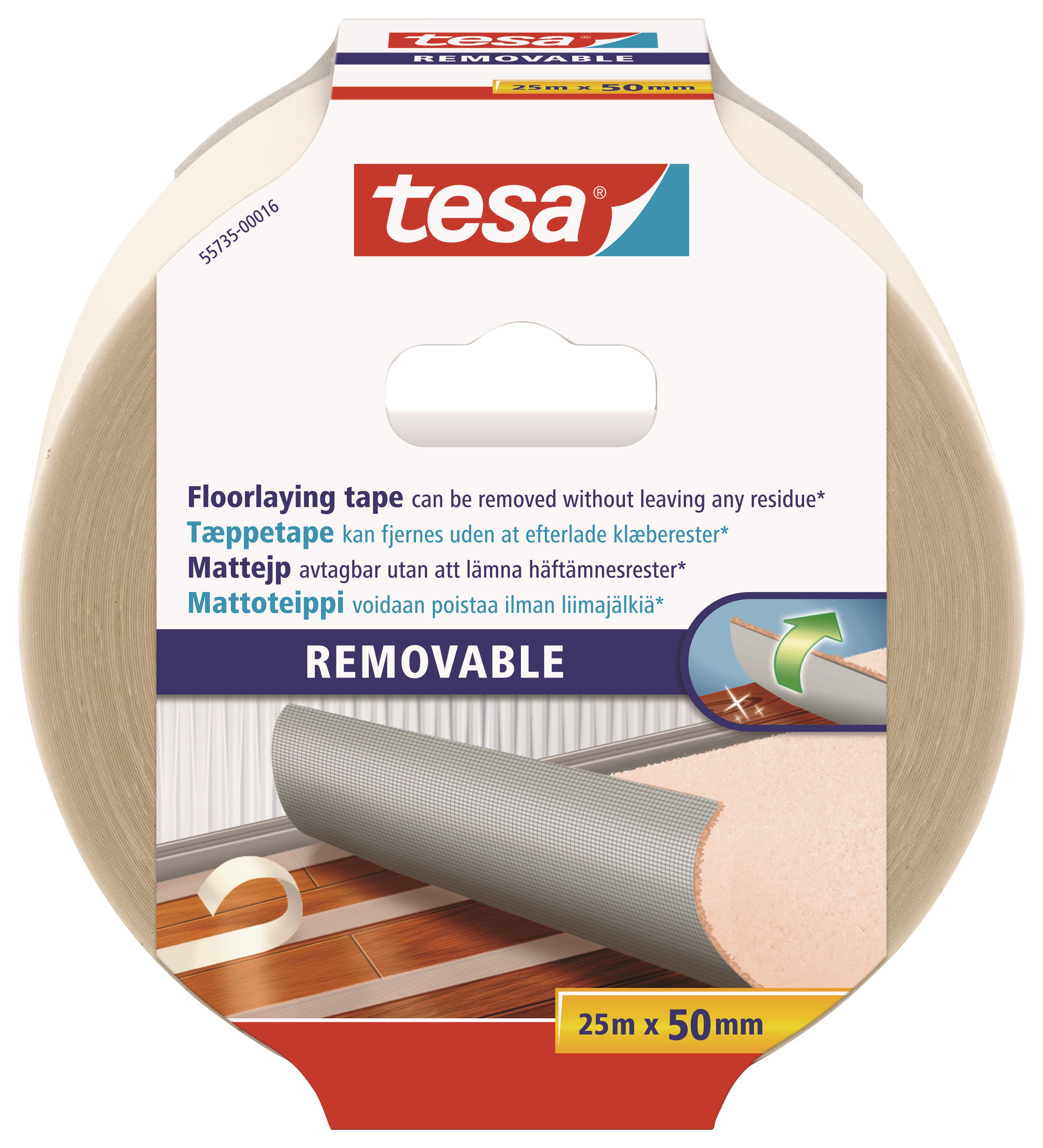 tesa Flooring Tape Removable 25m x 50mm Tape 55735-00016-11