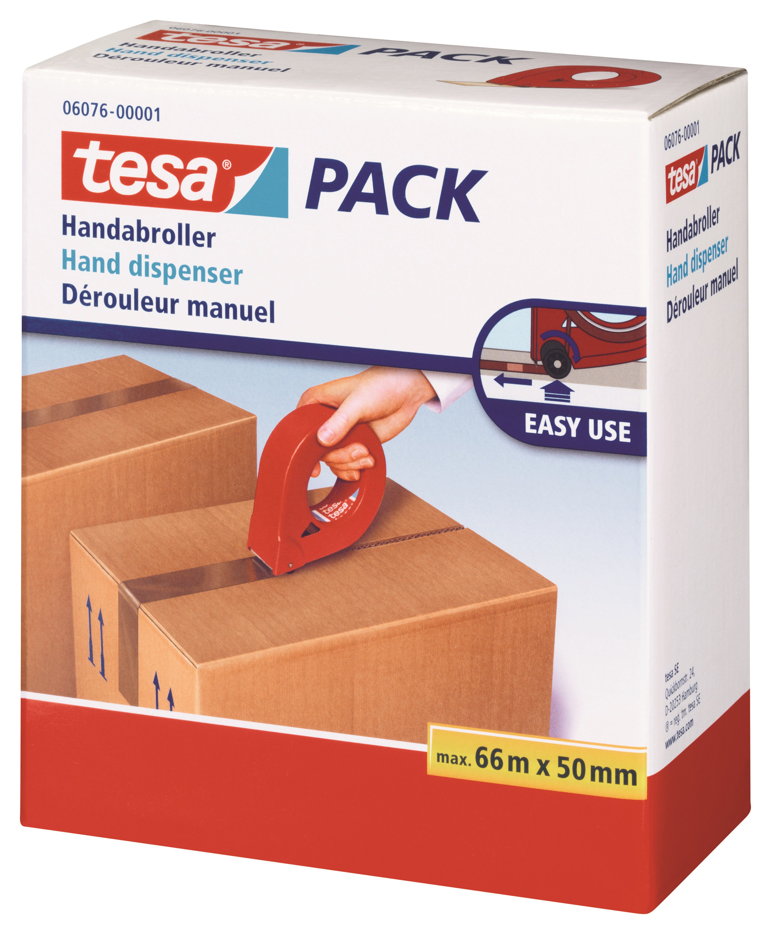 tesa Hand dispenser for packaging tape 50mm Red Tape 06076-00001-01