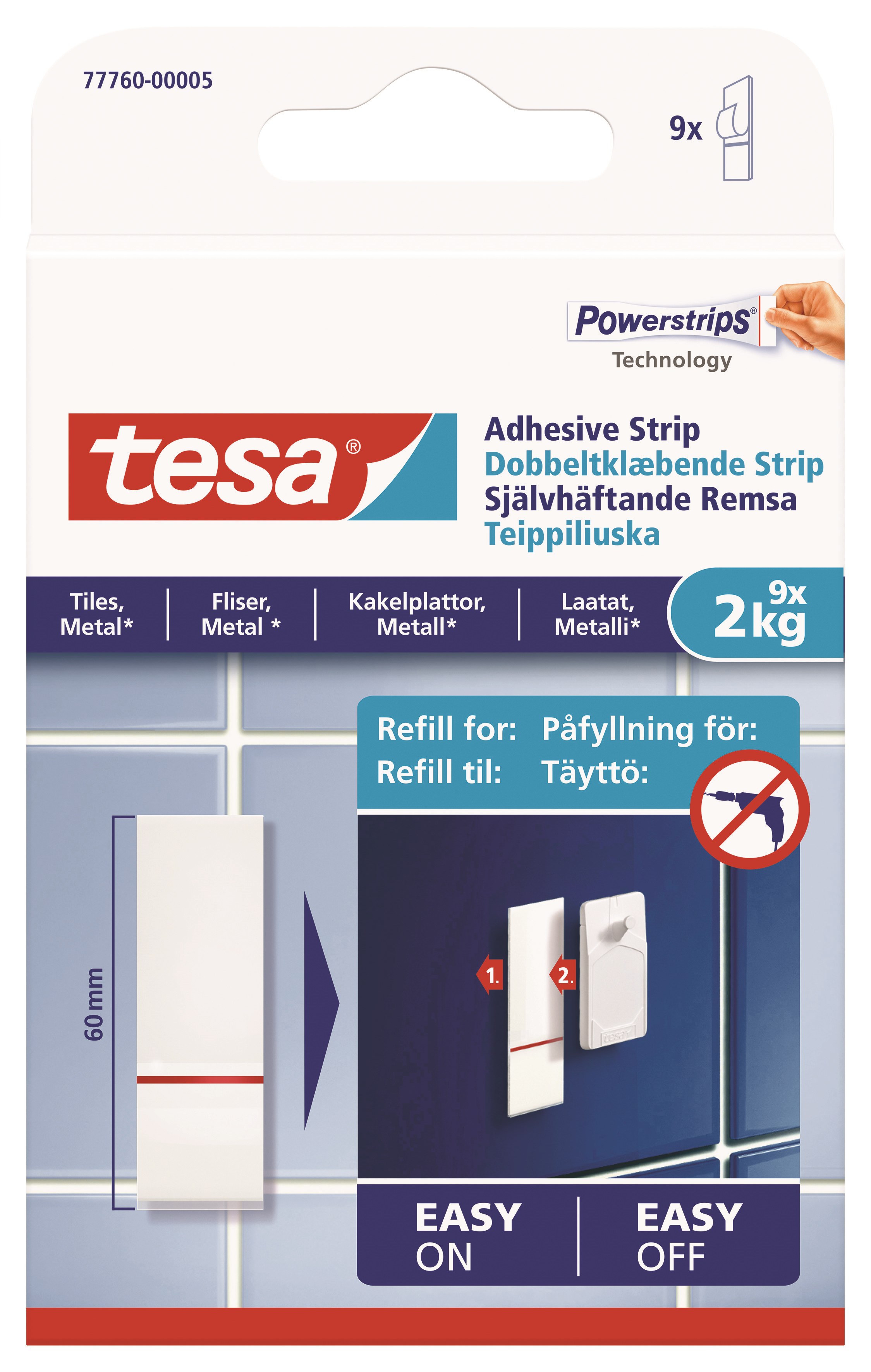 tesa Powerstrips Refill 2kg Tiles Ophæng 77760-00005-20