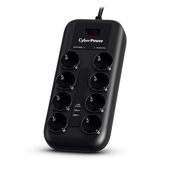 CyberPower P0820SUF0-DE - 8-Port Surge Protection (with 2x USB-A Ports)