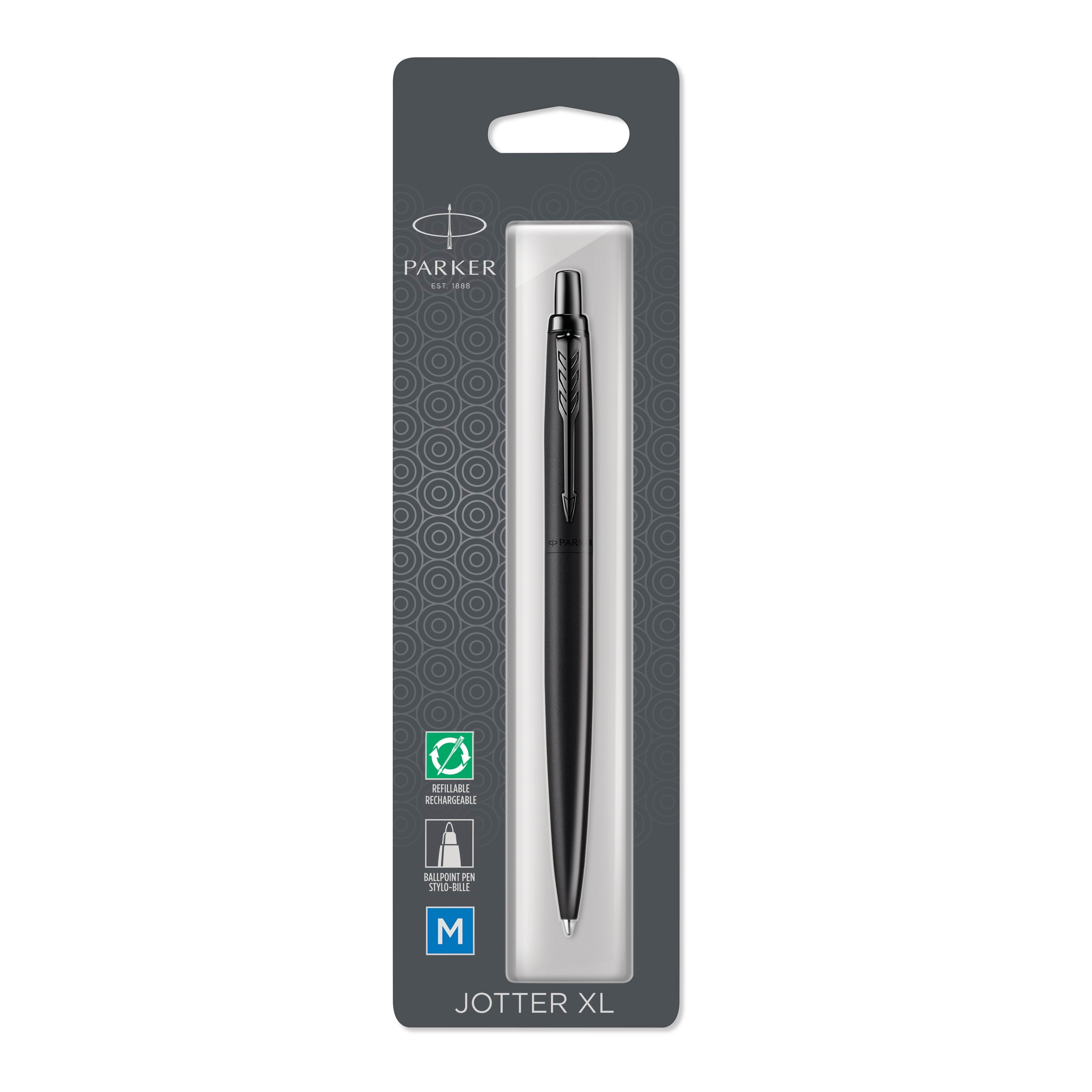 Parker Jotter XL monokrom sort BT-kuglepen, M blå, boblepakke med 1 Tegneværktøj 2122757