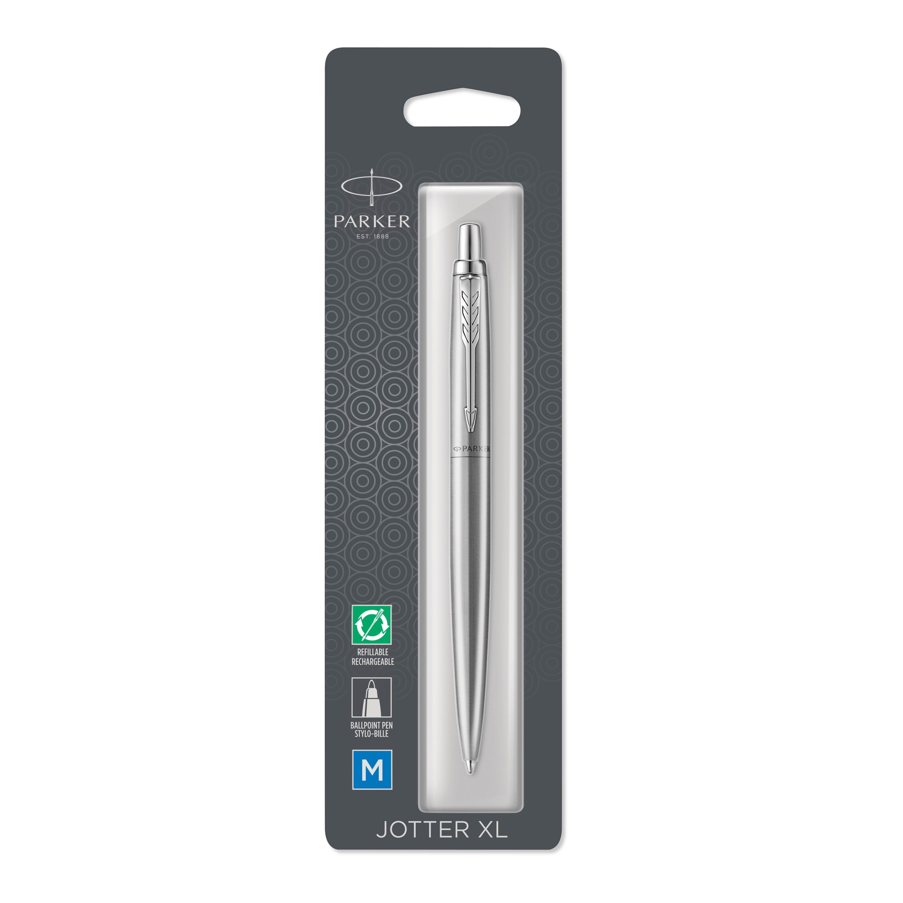 Parker Jotter XL monokrom grå CT-kuglepen, M blå, boblepakke med 1 Tegneværktøj 2122760