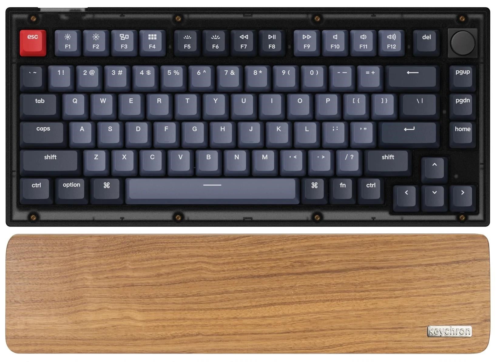Keychron Walnut Wood Palmrest for V1 / Q9 - Håndledsstøtte - Brun Tastatur PR9
