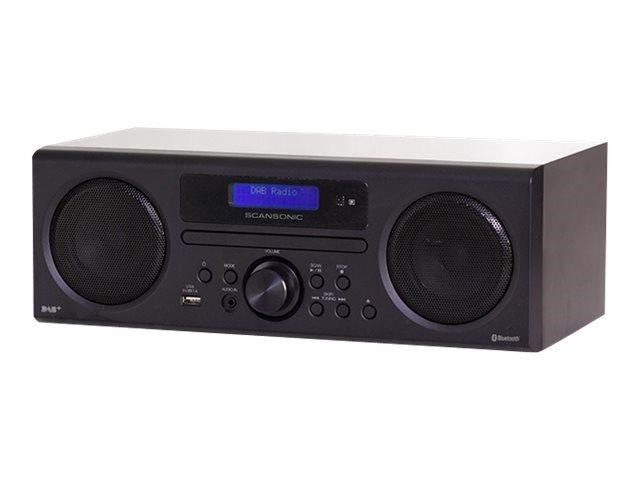 Scansonic DA310 DAB+ m. CD &Bluetooth - DAB/DAB+/FM - Black Stereoanlæg 647570