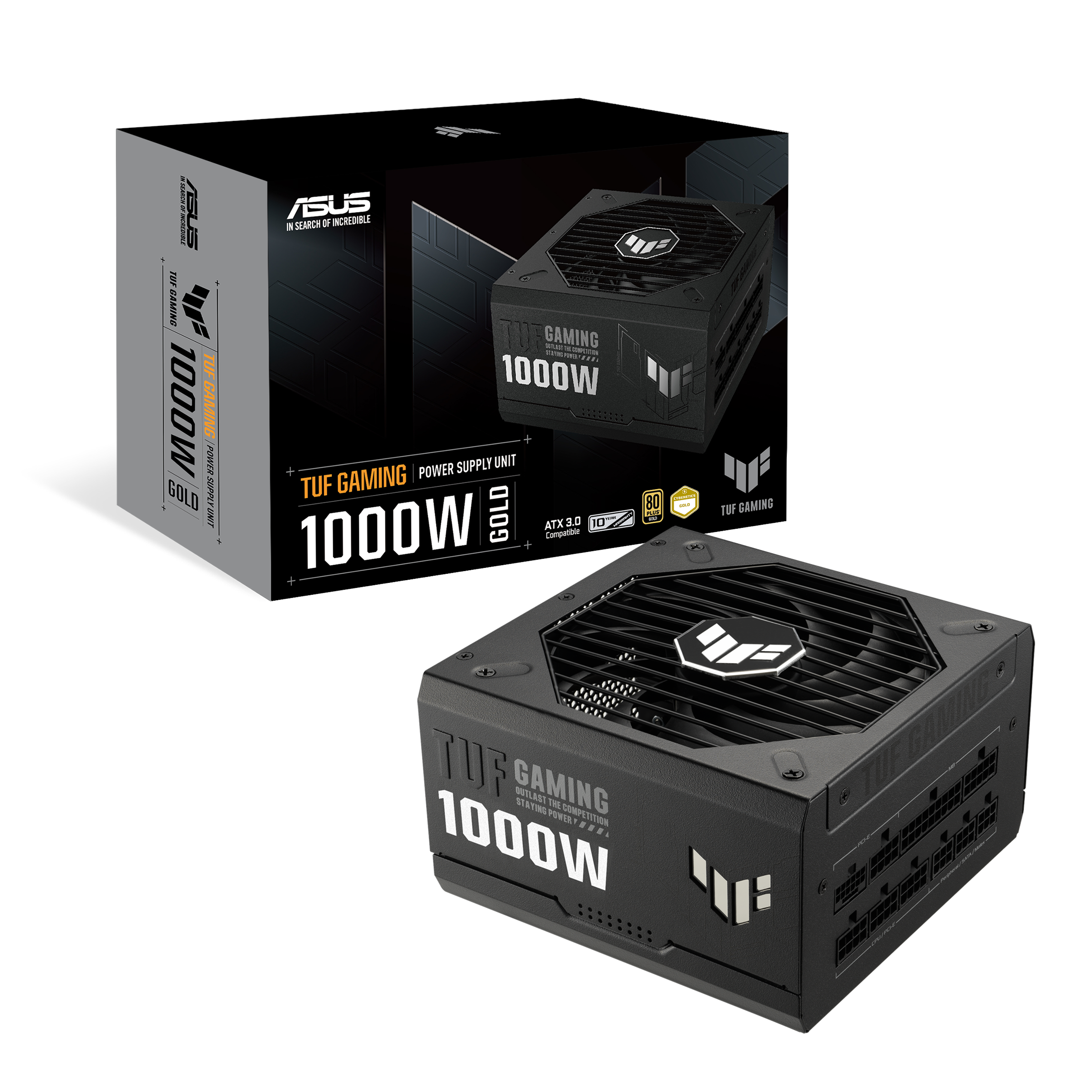 ASUS TUF GAMING 1000G Strømforsyning - 1000 Watt - 135 mm - ATX 3.1 - 80 Plus Gold certified