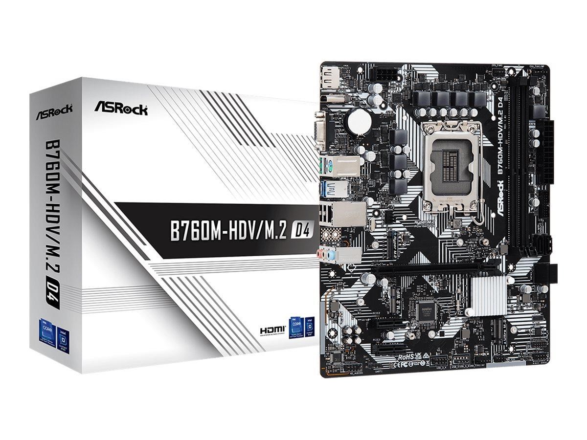 ASRock B760M-HDV/M.2 D4 Bundkort - Intel B760 - Intel LGA1700 - DDR4 RAM - Micro-ATX