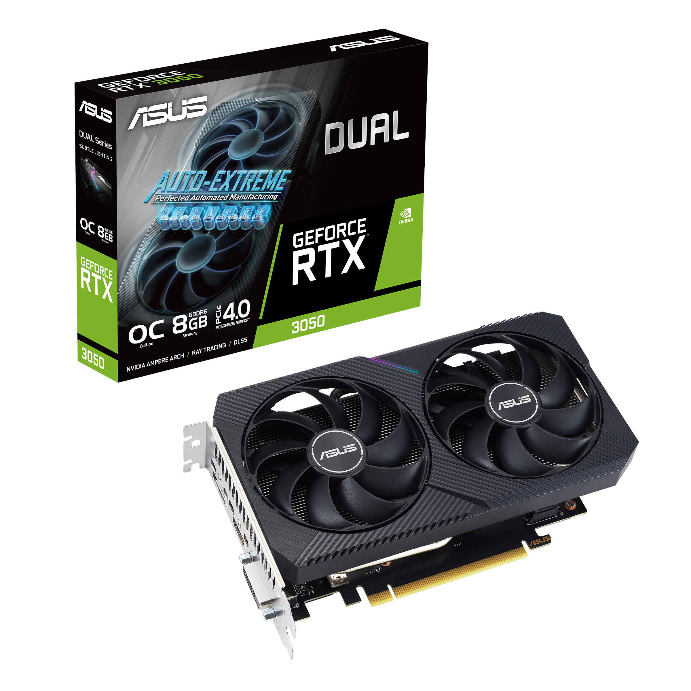 ASUS GeForce RTX 3050 DUAL OC V2 - 8GB GDDR6 RAM - Grafikkort Grafikkort 90YV0GH6-M0NA00