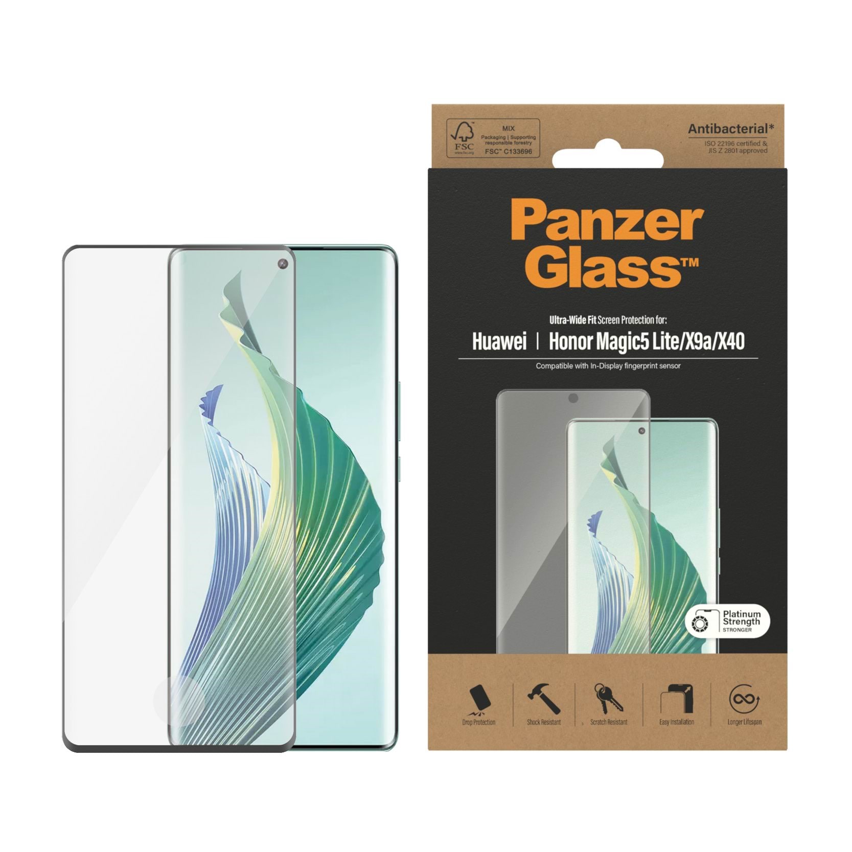 PanzerGlass Screen Protector Huawei Honor Magic 5 Lite | Ultra Wide Fit Beskyttelsesglas PANZER5401