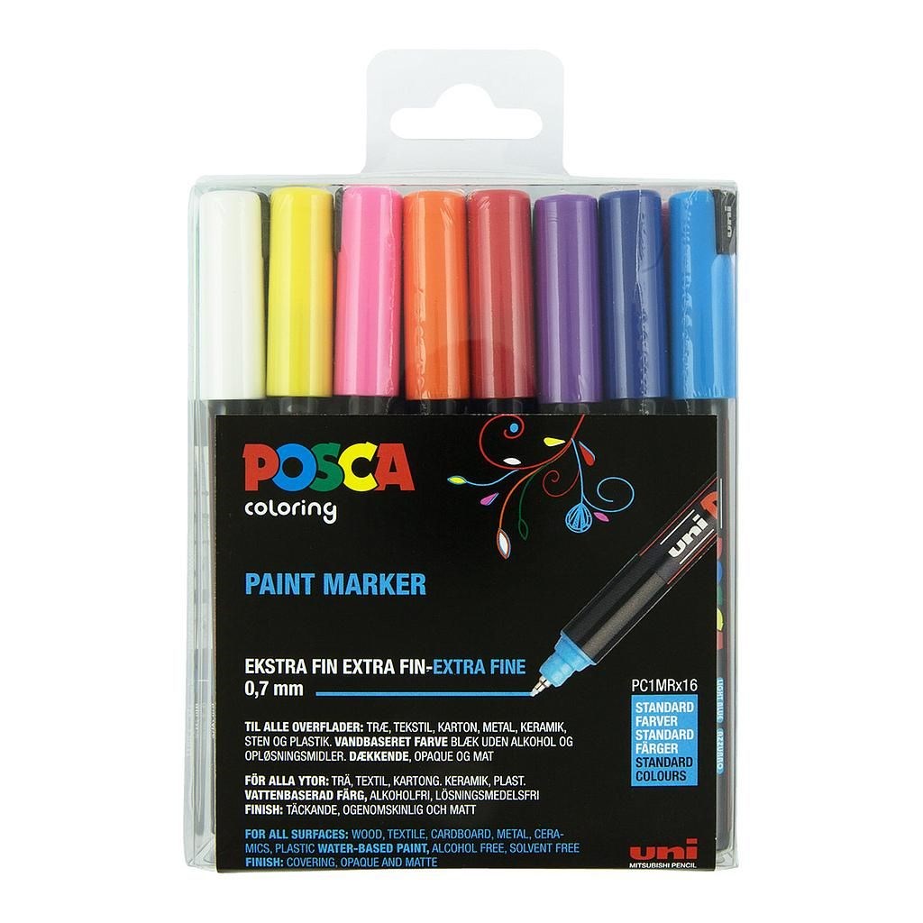 POSCA marker sæt PC-1MR 16 ass. std. farver Hobby Artikler 401632