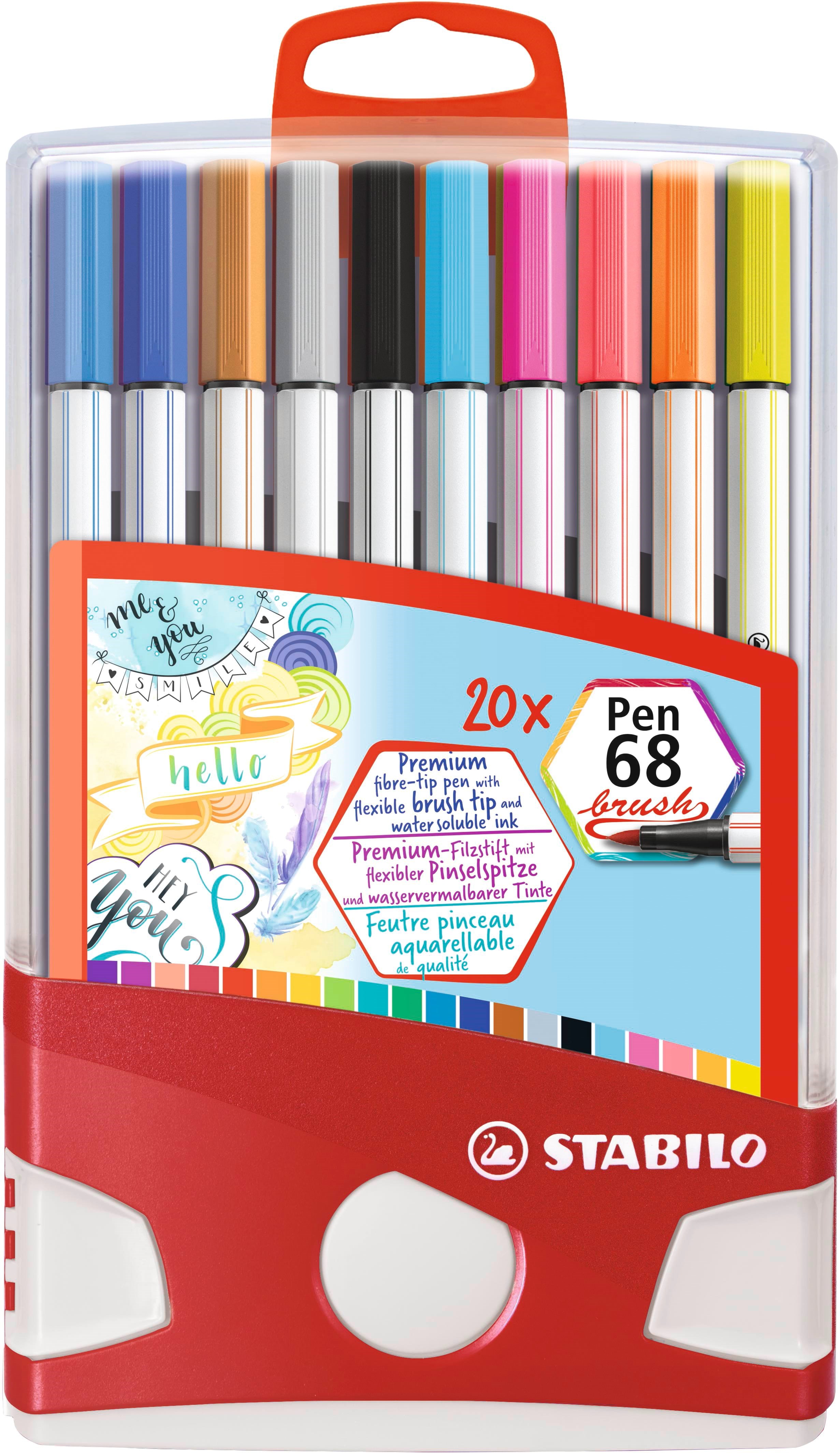 STABILO Pen 68 Colorparade, sæt med 20 pensel penne Hobby Artikler 204023