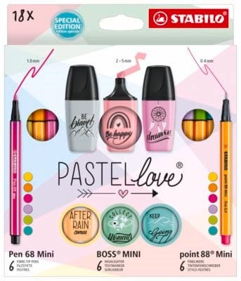 STABILO Pastel Love, sæt med 18 ass. penne Hobby Artikler 201145