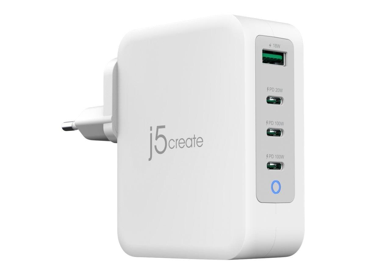 j5create 130W GaN 4-Port Charger Mobil Oplader JUP43130E-EN