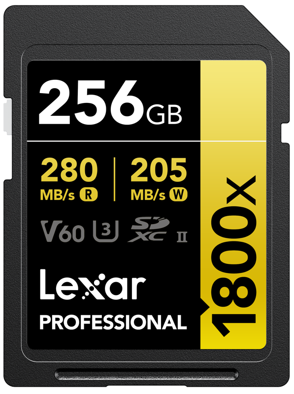 Lexar Professional Gold 1800x SD - 280MB/s - 256GB Hukommelseskort LSD1800256G-BNNNG