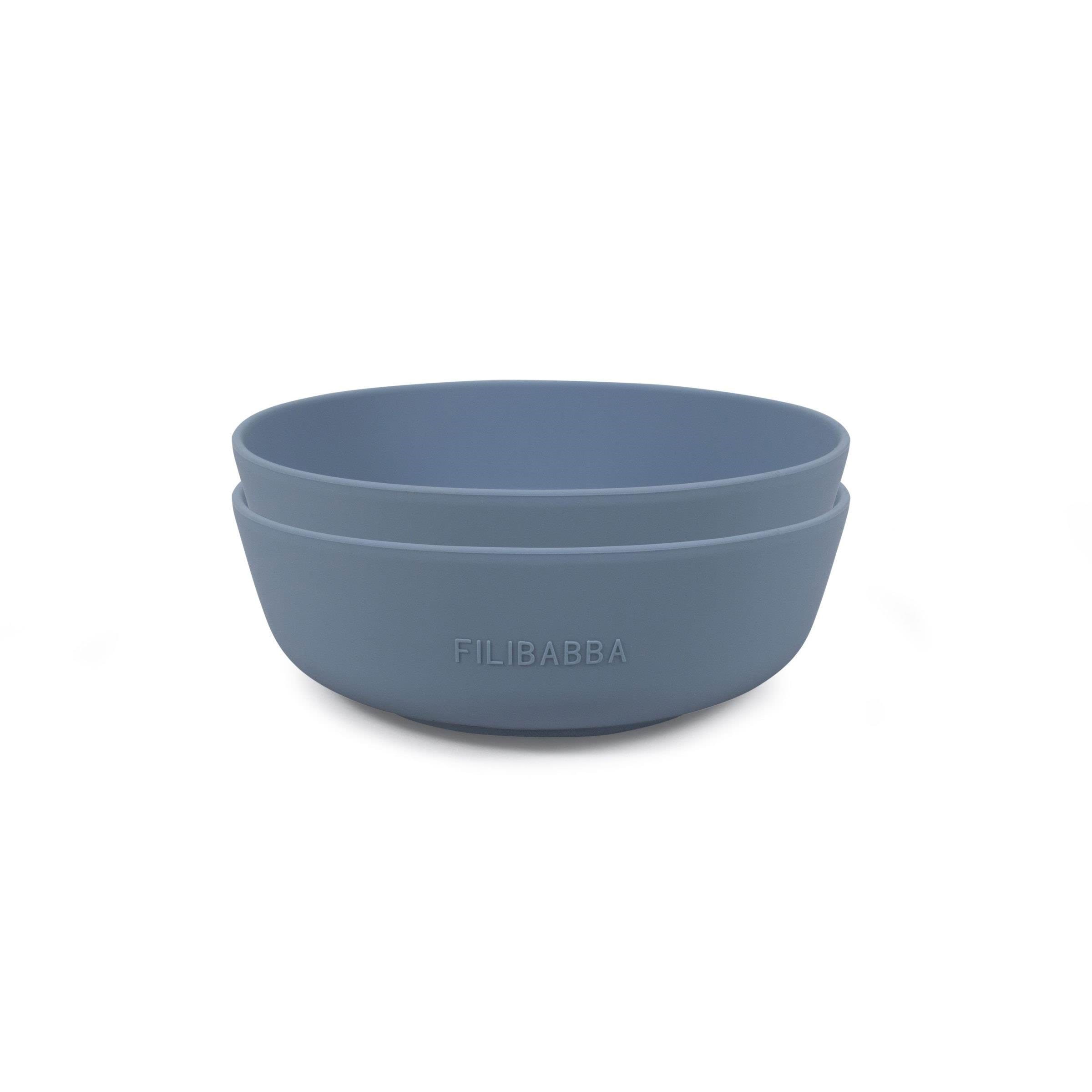 Filibabba Silicone bowl 2-pack - Powder blue Babyudstyr FI-SI021