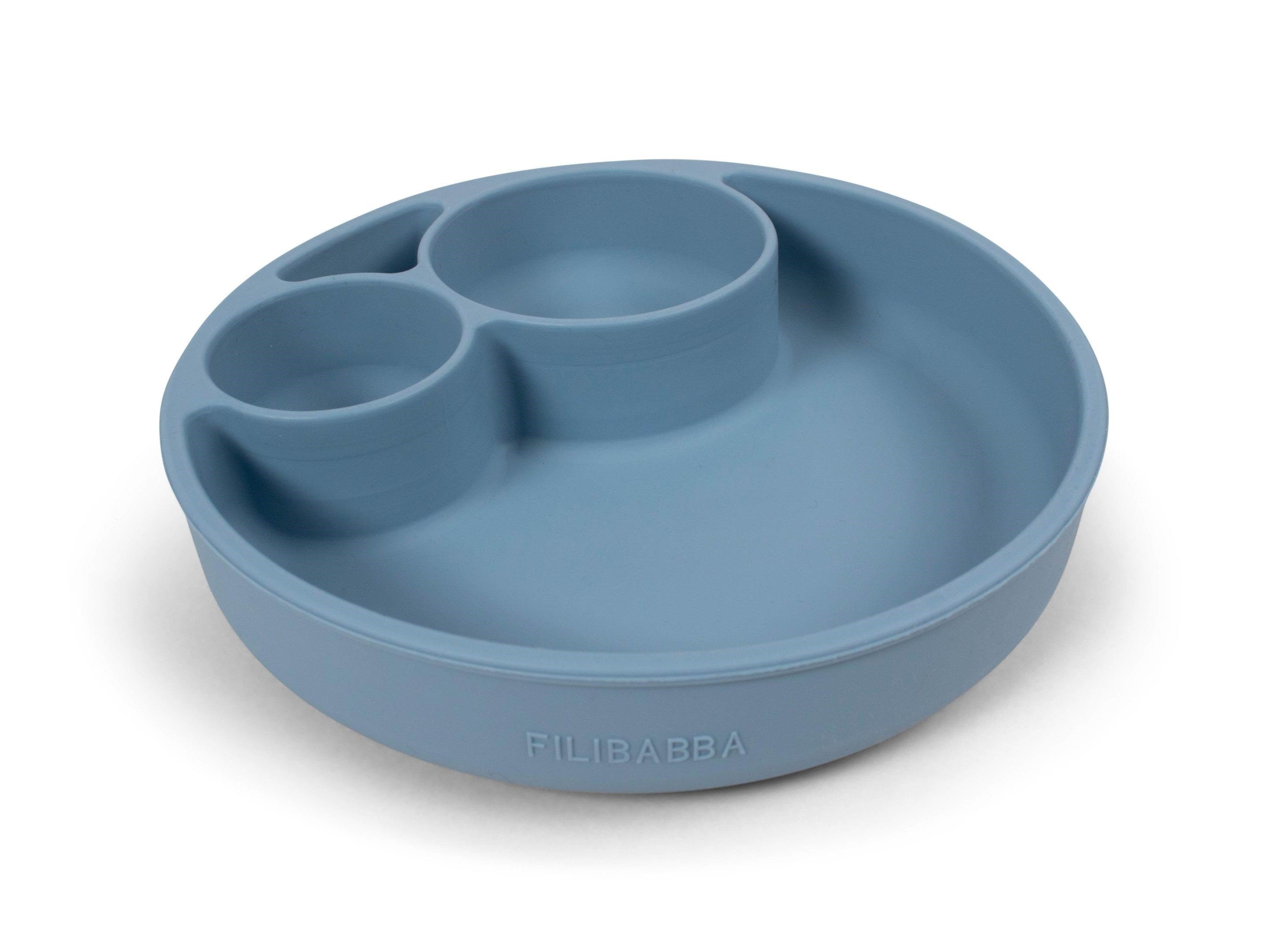 Filibabba Silicone divided plate - Powder Blue Babyudstyr FI-02291