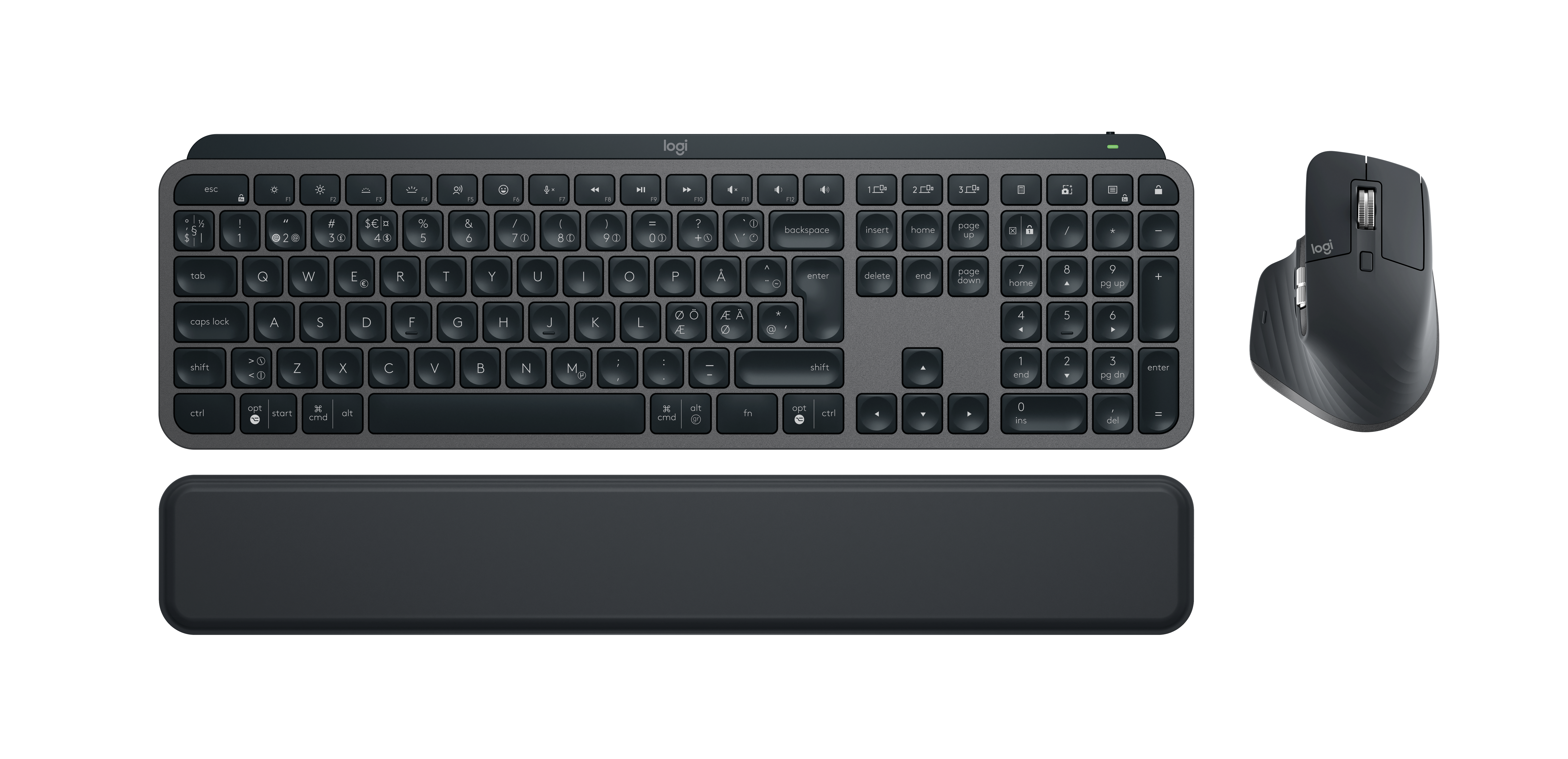 Logitech MX Keys S Combo Graphite - ND - Tastatur - Nordisk - Sort Tastatur 920-011612