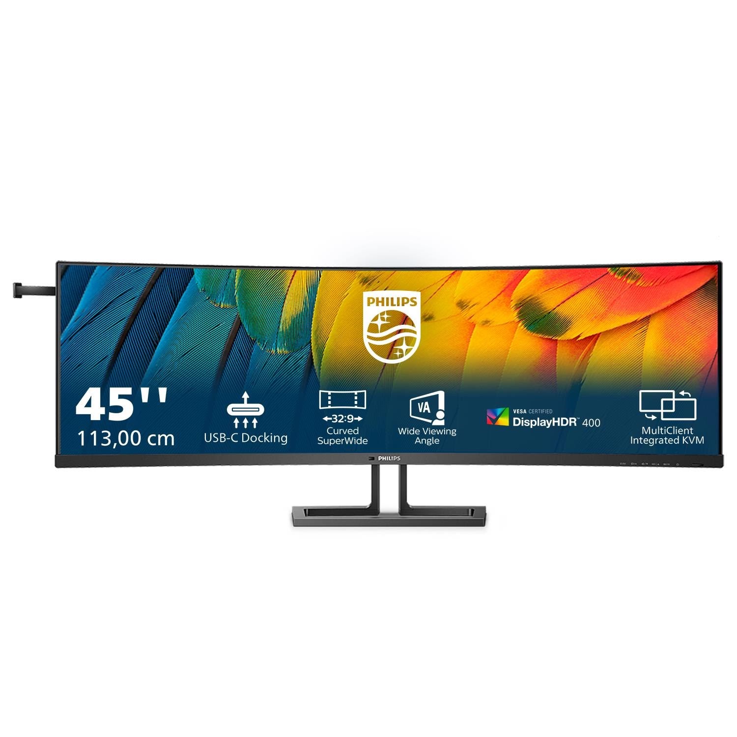 44.5" Philips 45B1U6900C - 5120x1440 - 75Hz - VA - 100W USB-C - KVM switch Computerskærm Black 45B1U6900C/00