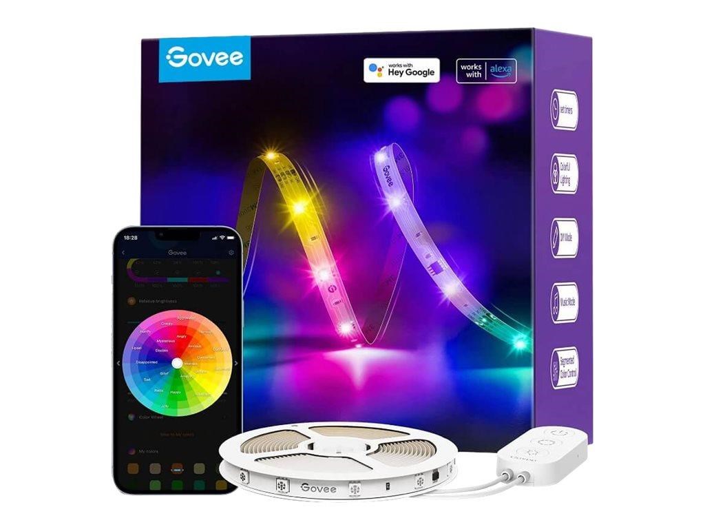 Govee RGBIC Basic Wi-Fi + Bluetooth LED Strip Lights 10m Smart Home H618C3D1