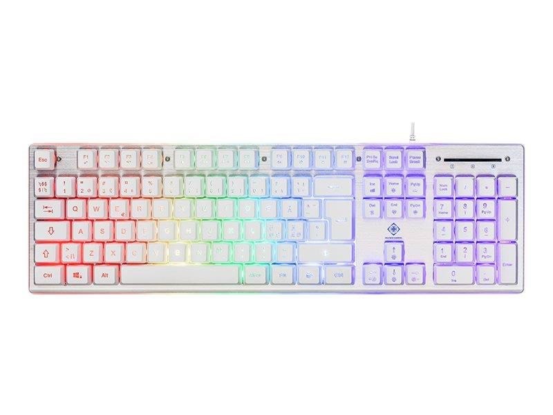 Deltaco GAMING Full Size - Gaming Tastatur - Nordisk - Hvid Tastatur GAM-021-RGB-W