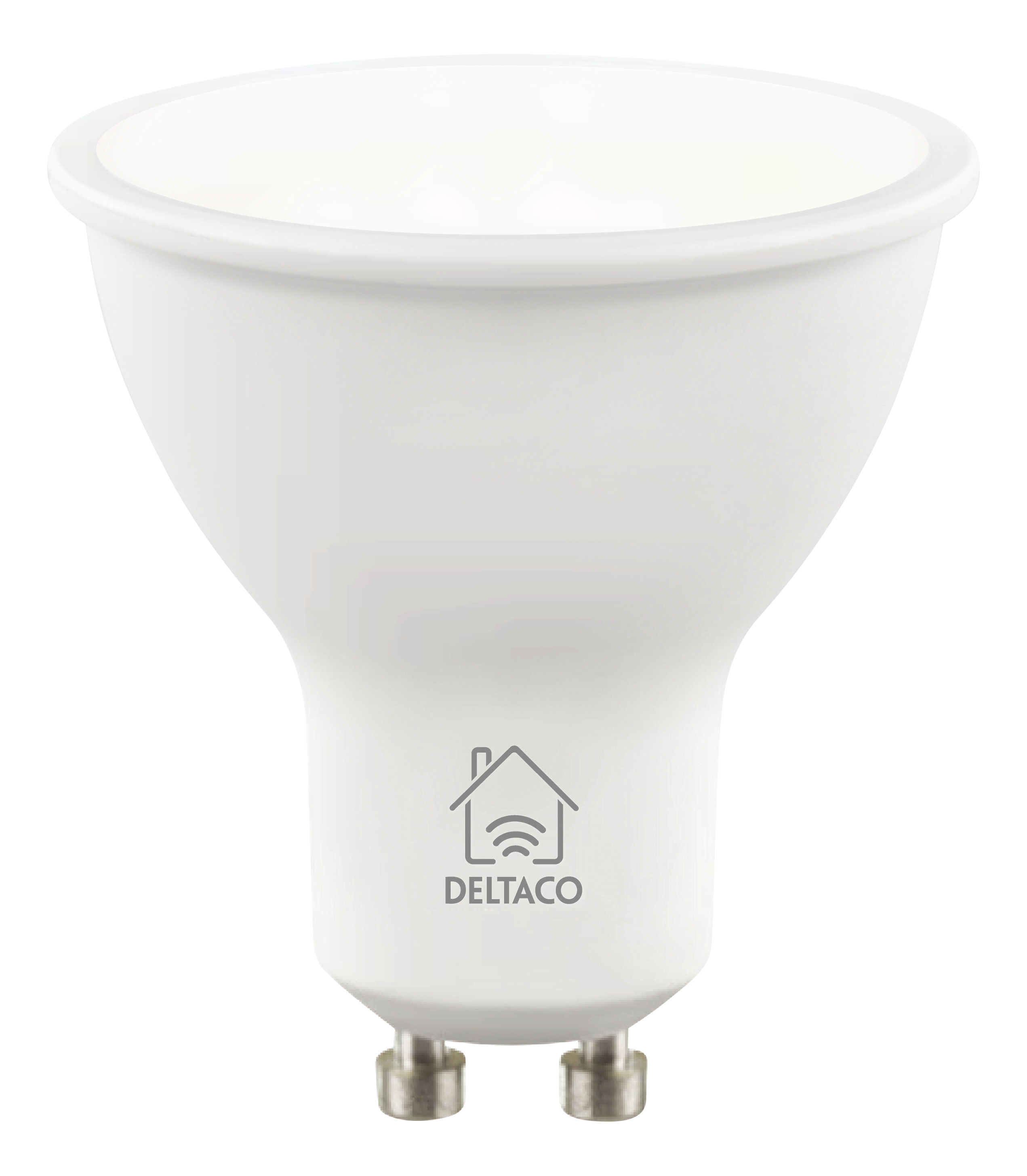 Deltaco LED-lampe, GU10, Wi-Fi 2,4GHz, 5W, 326lm, dæmpbar, 2700K-6500K, 220-240V, hvid