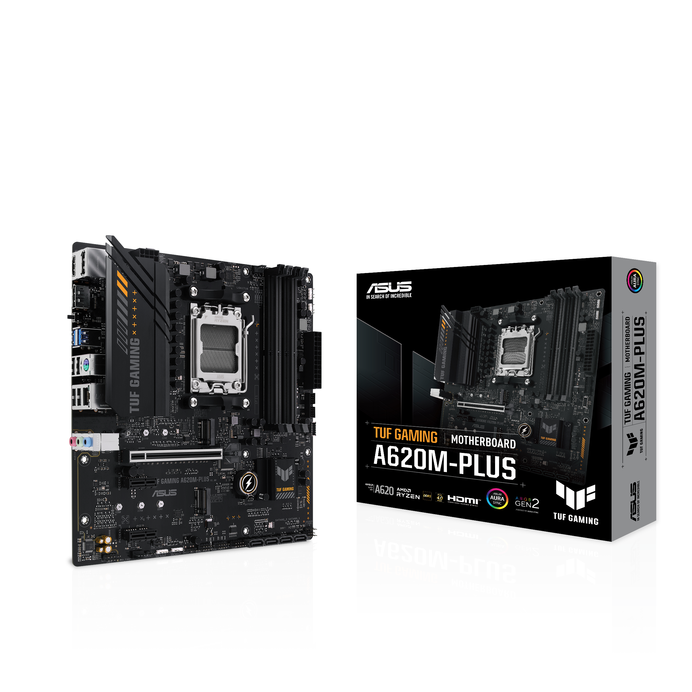 ASUS TUF GAMING A620M-PLUS Bundkort - AMD A620 - AMD AM5 - DDR5 RAM - Micro-ATX