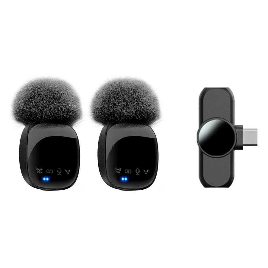 Lippa Dual Wireless Wind Protected Microphone With USB-C Connector Mobil Tilbehør LPR82-C