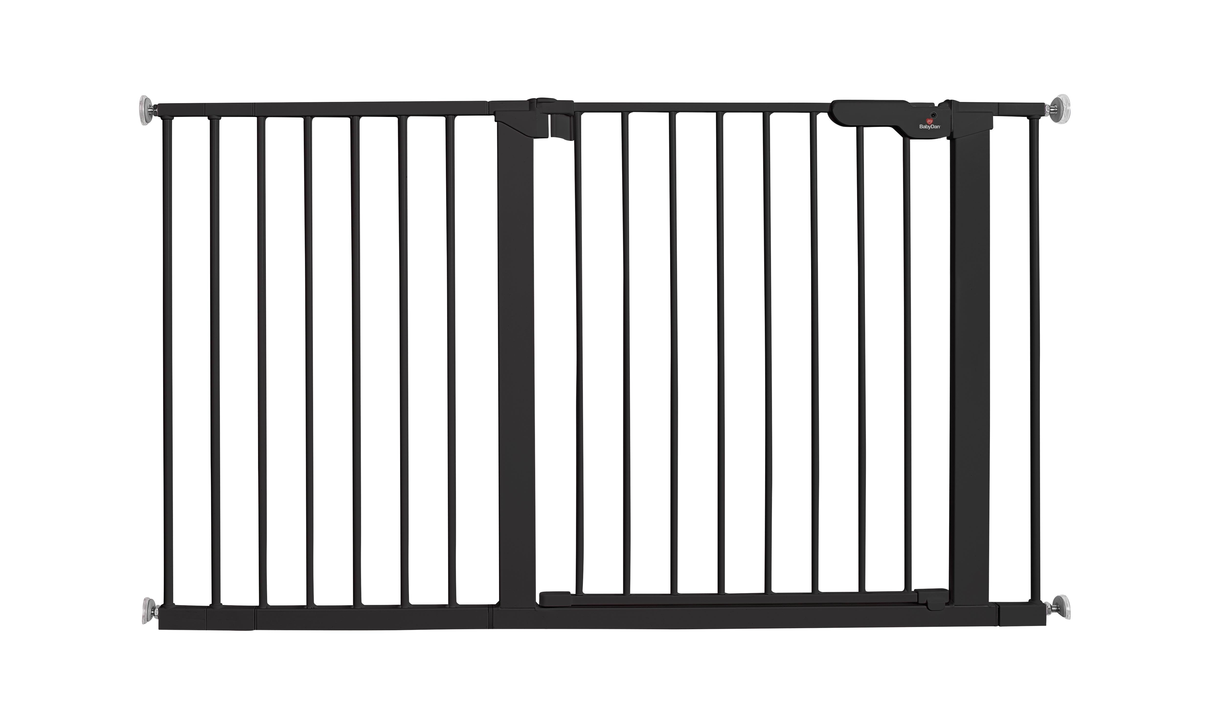 BabyDan Premier sikkerhedsgitter ekstra bred, sort, 126-132,2 cm Babyudstyr 500918