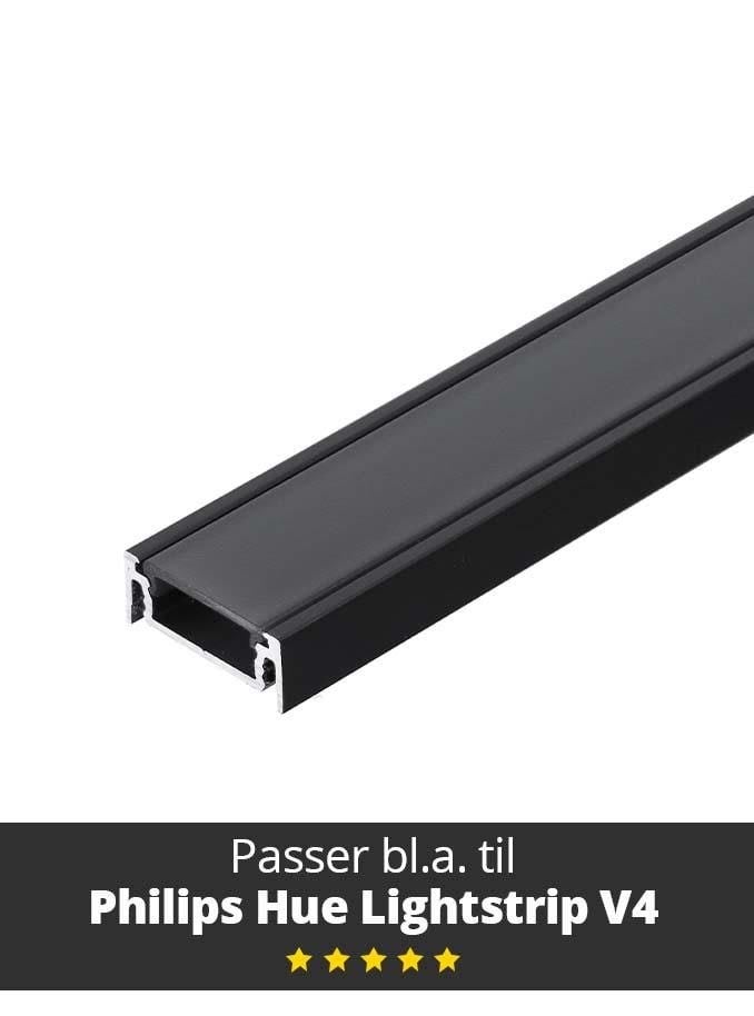 Light Solutions Aluminum profile - Model S for Philips Hue and WiZ - Black Smart Home 5714255008067