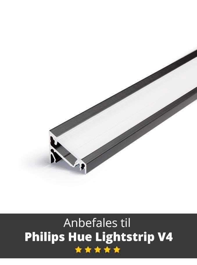 Light Solutions Aluminum profile - Model C for Philips Hue and WiZ - Black Smart Home 5714255008098
