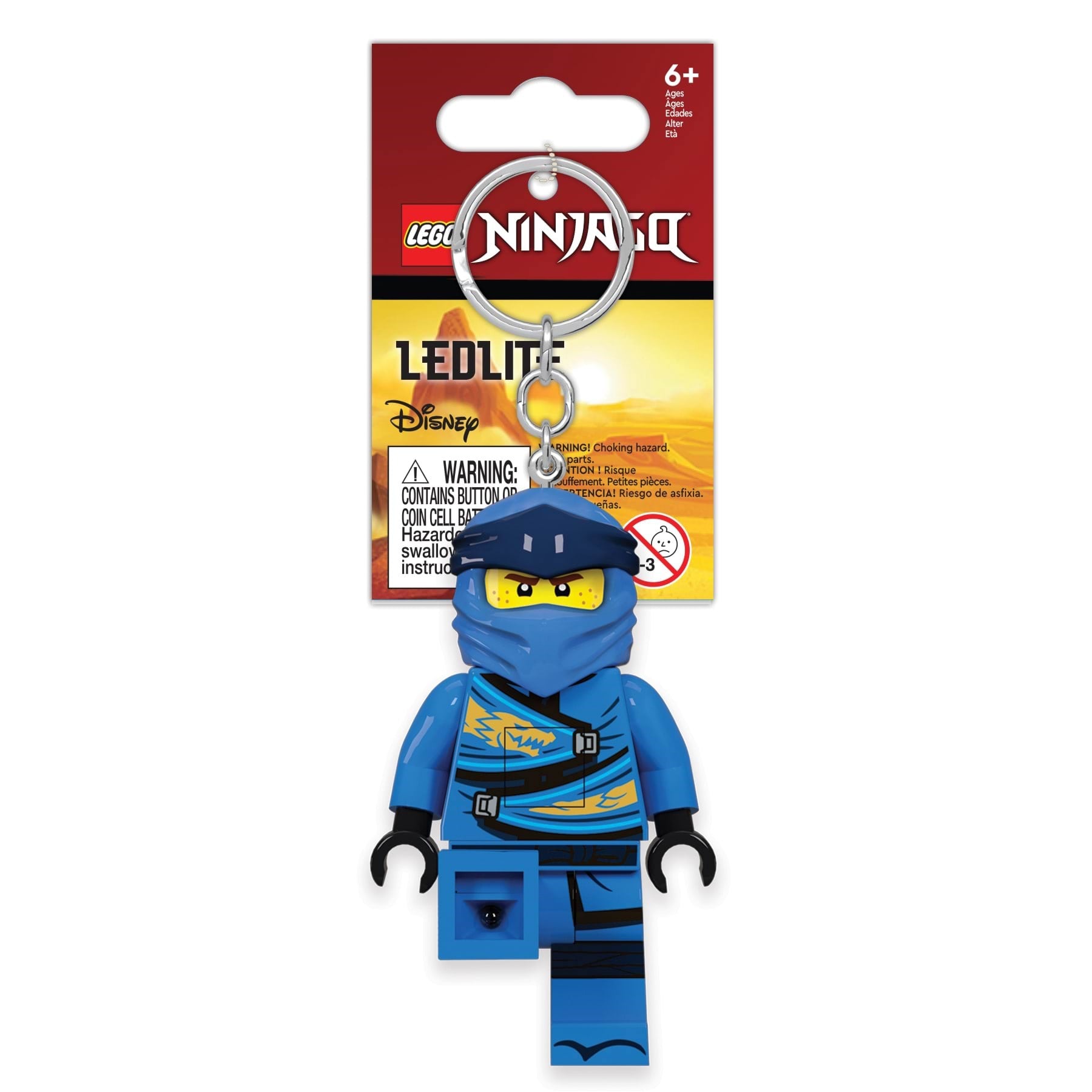 Euromic Lego ninjago Jay nøglering med LED lys Skoletilbehoer 4004036-LGL-KE148H