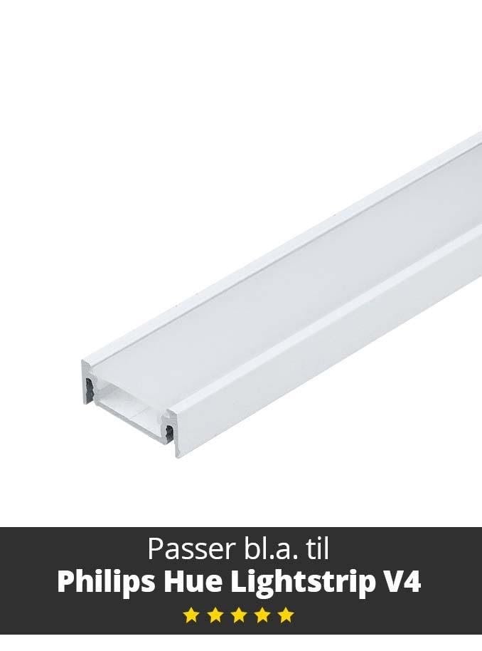Light Solutions Aluminum profile - Model S for Philips Hue and WiZ - White Smart Home 5714255008050